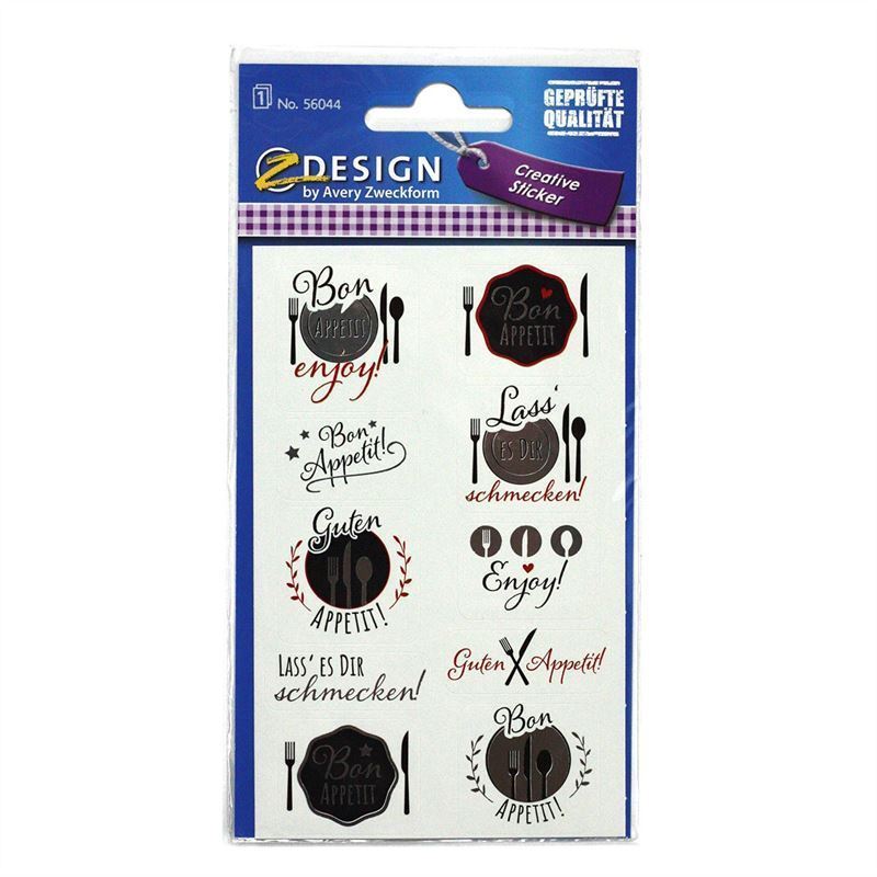 Zweckform klistermærker 'Guten Appetit', papir, flerfarvet Zweckform klistermærker 'Guten Appetit', papir, flerfarvet
