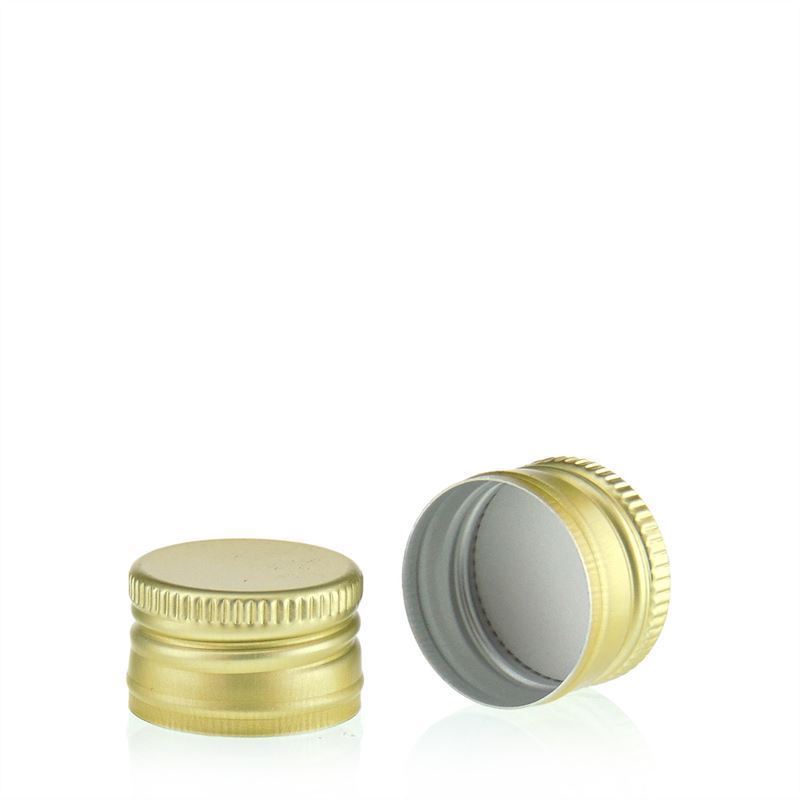 Skruelåg, metal, guld, til åbning: PP 22 Skruelåg, metal, guld, til åbning: PP 22