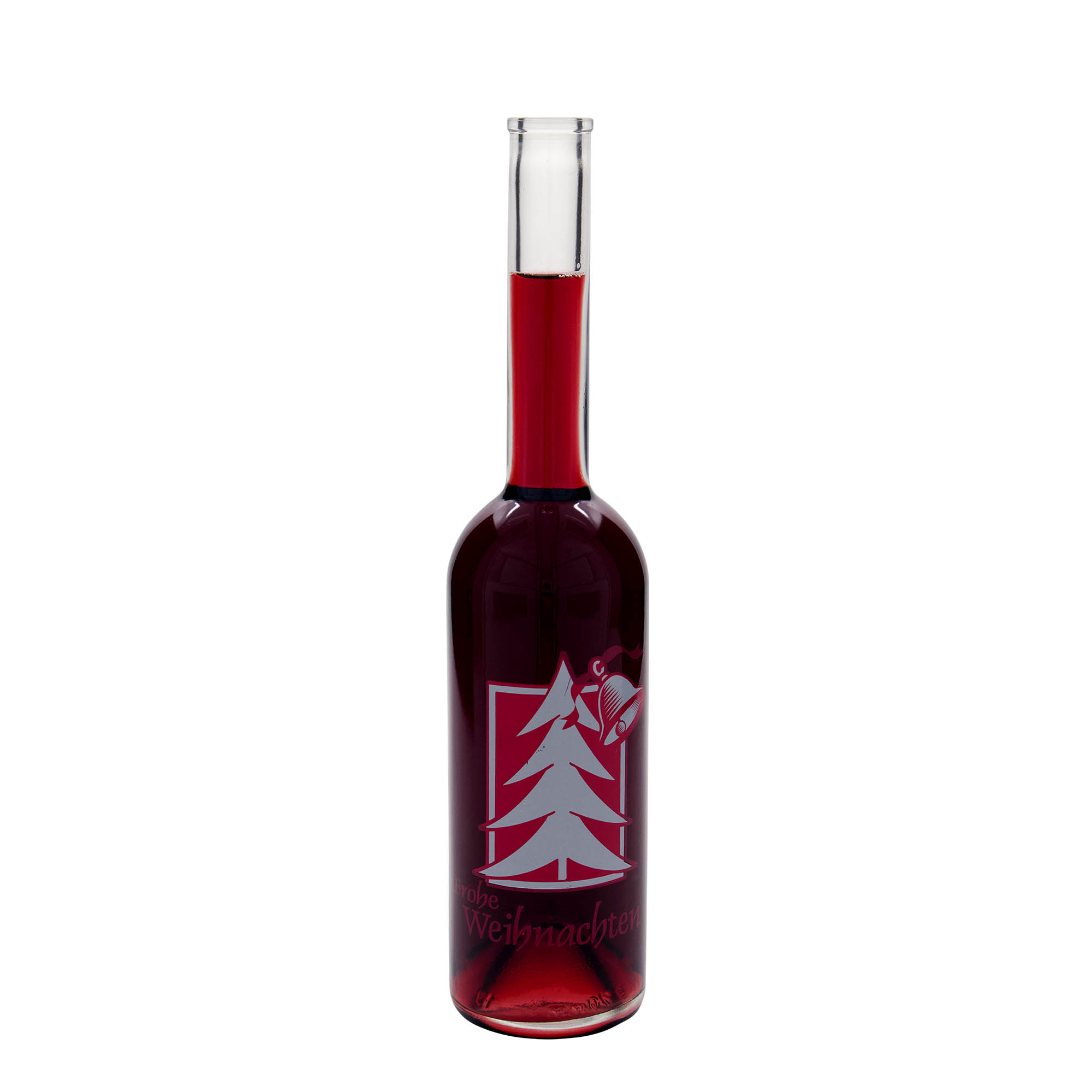500 ml glasflaske 'Opera', motiv: Julehilsen, åbning: Kork