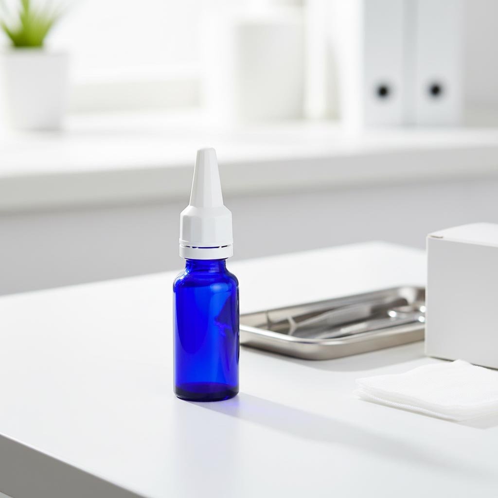 Skruehætte med applikator, PE-plast, hvid, til åbning: DIN 18