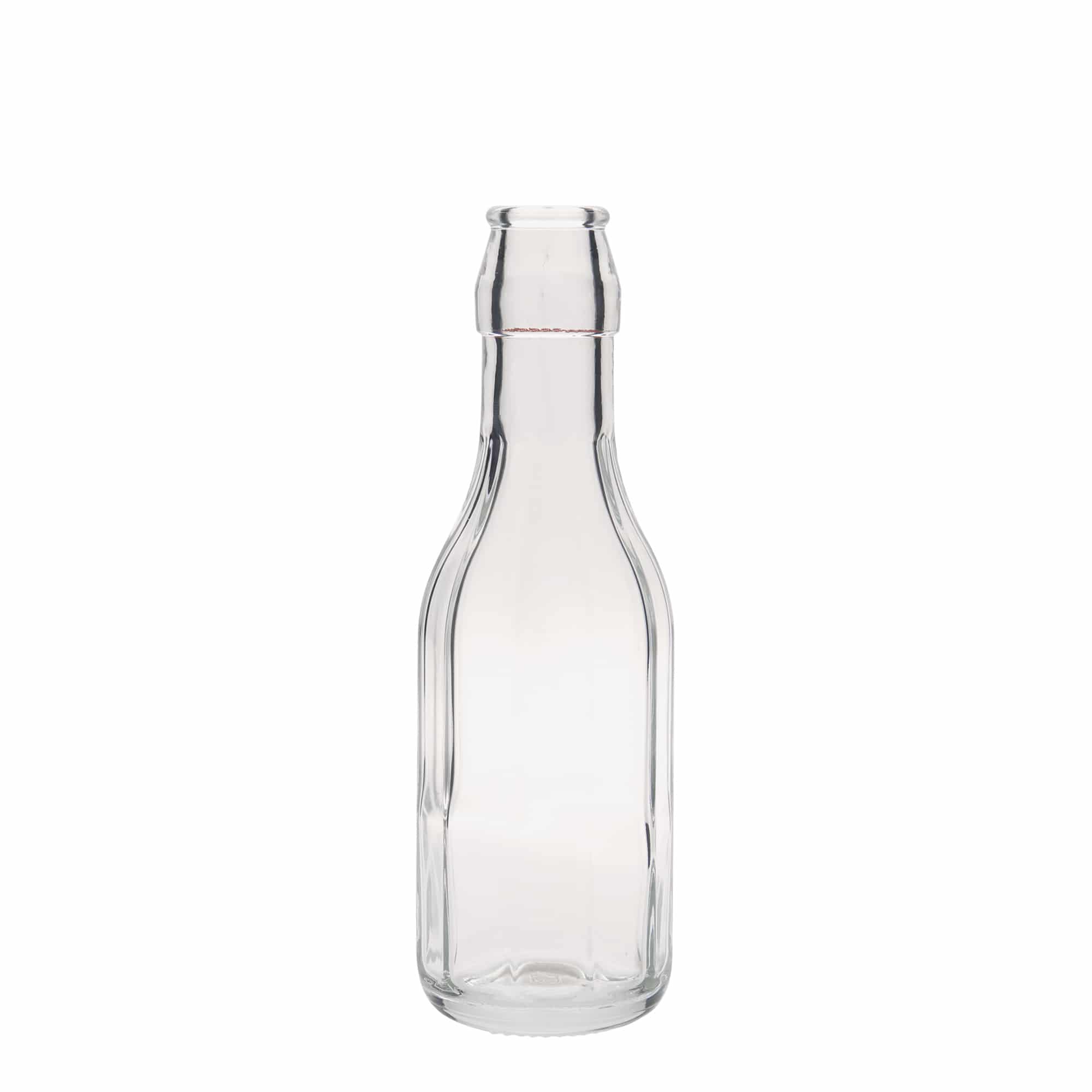 250 ml glasflaske »Bravo«, ti-kantet, åbning: patentprop