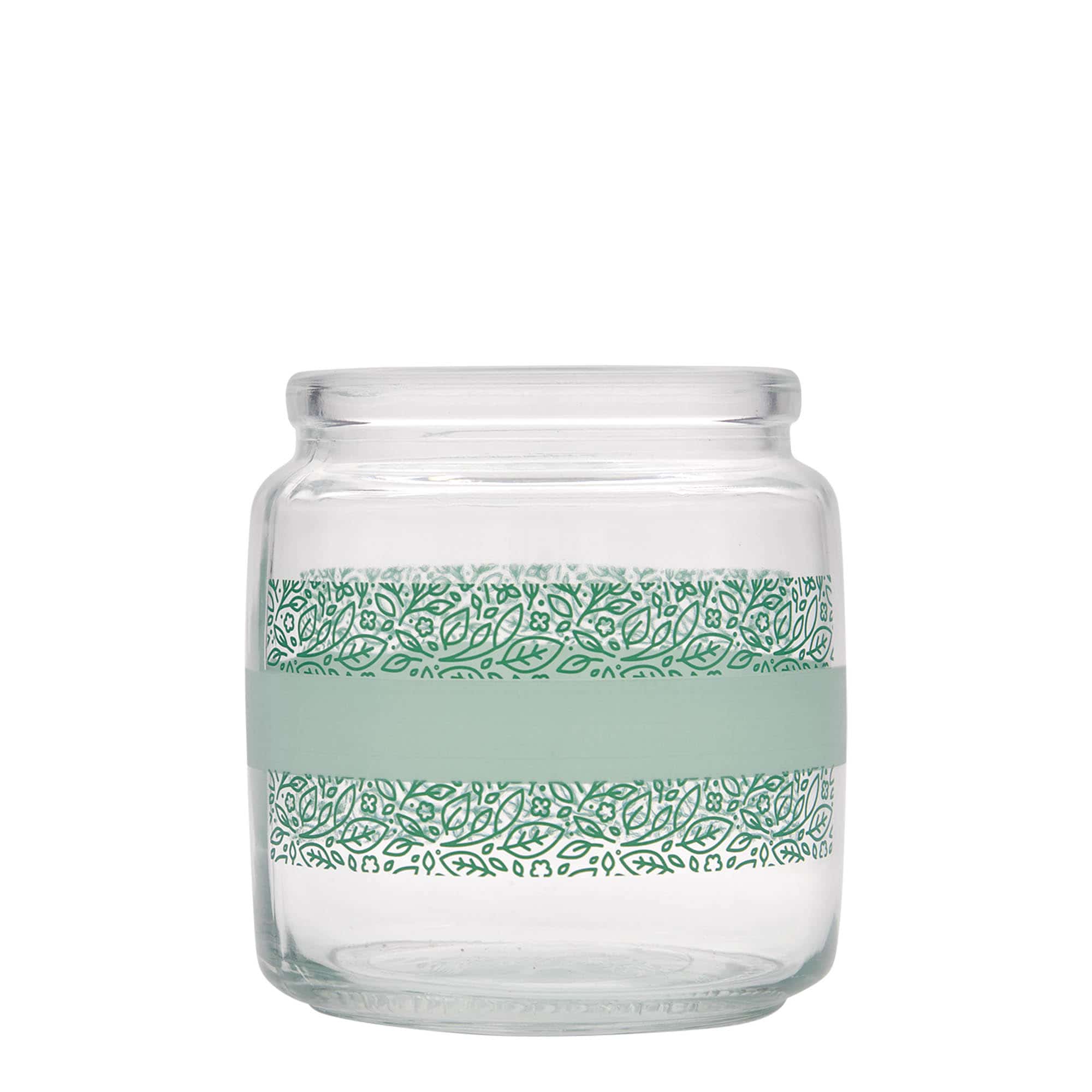 750 ml glas med korklåg 'Giara', motiv: Naturalmente verde, åbning: Kork