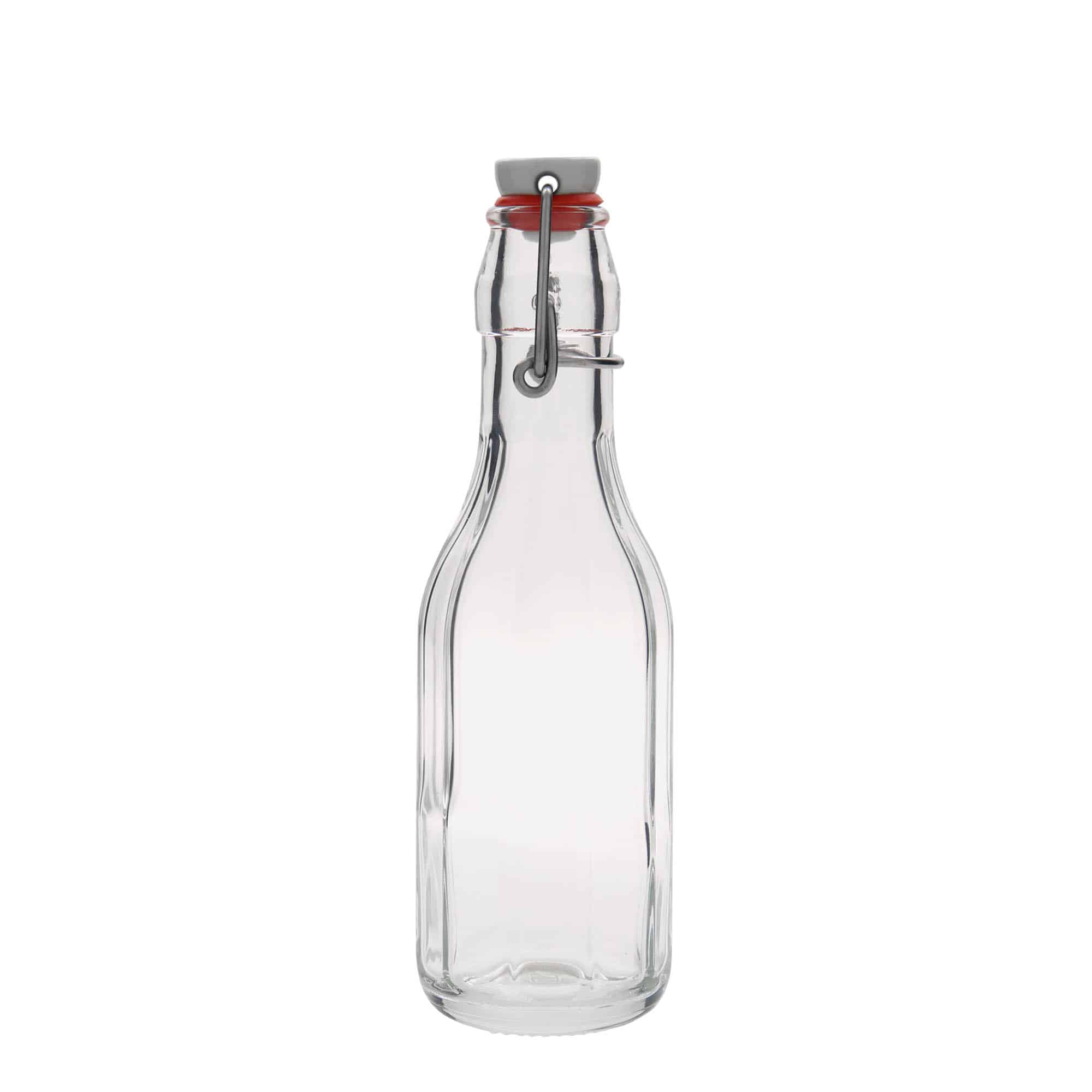 250 ml glasflaske 'Bravo', tikantet, åbning: Patentlåg