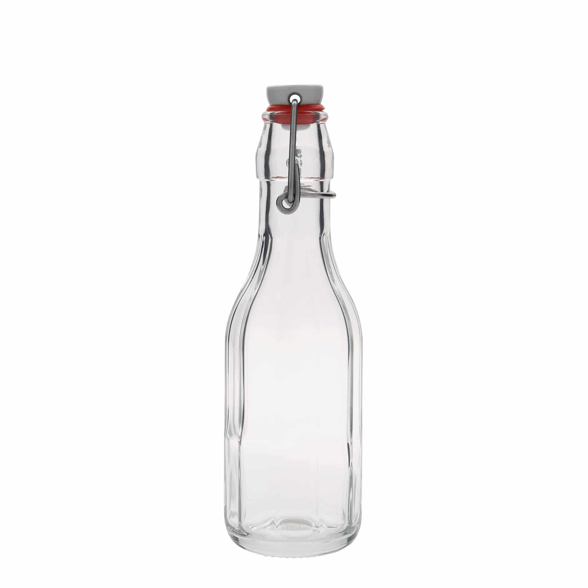 250 ml glasflaske »Bravo«, ti-kantet, åbning: patentprop