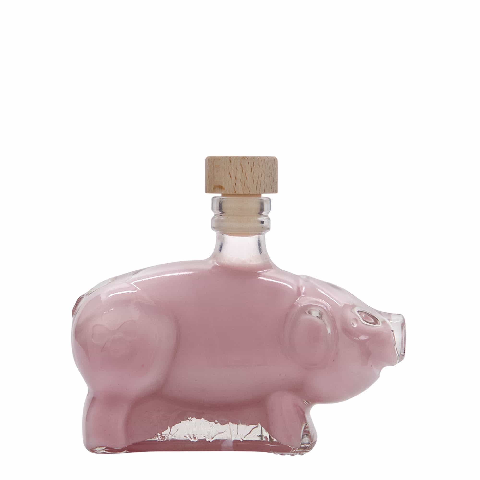 200 ml glasflaske 'Lykkesvin', åbning: kork