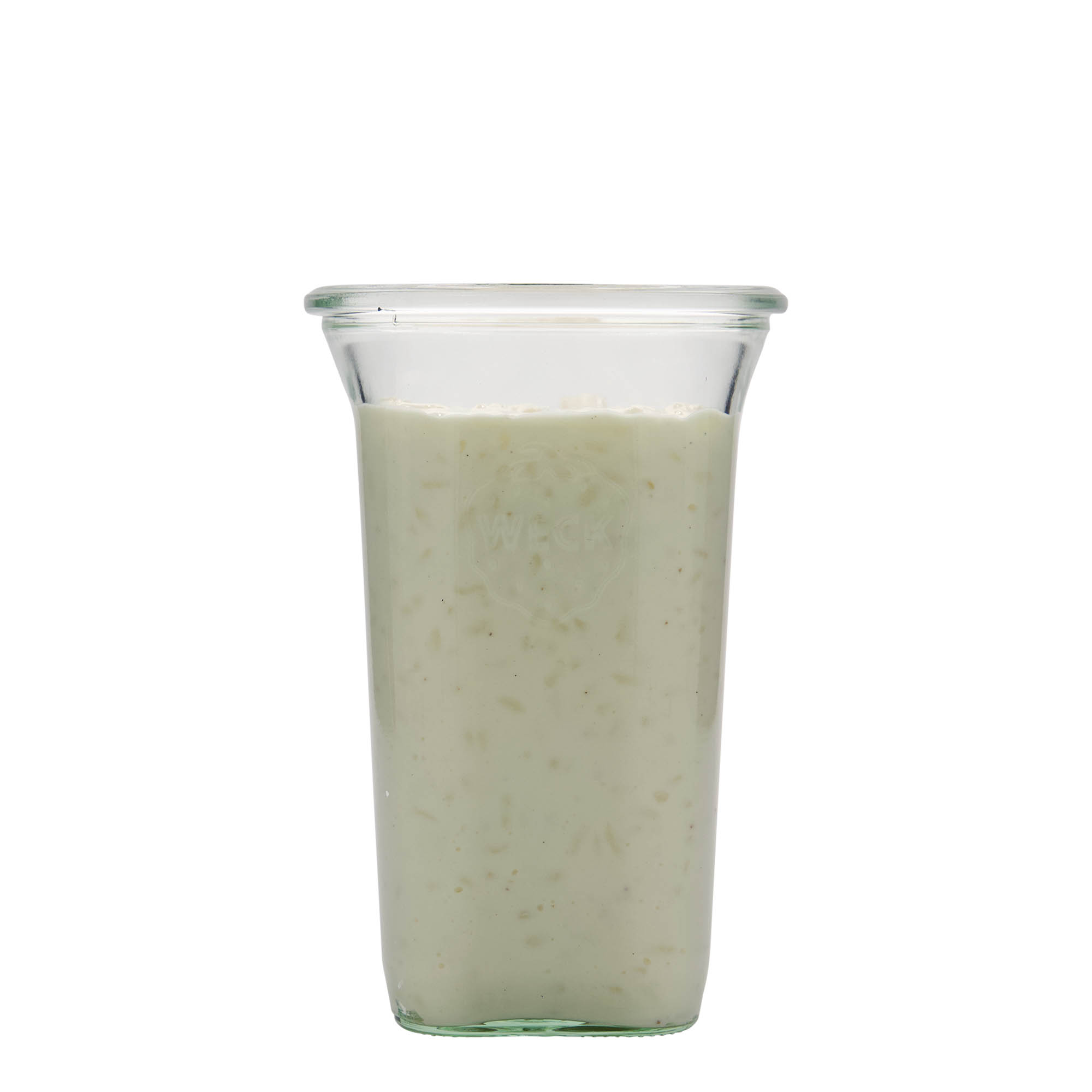 795 ml WECK-quadro-glas, kvadratisk, åbning: Rund kant