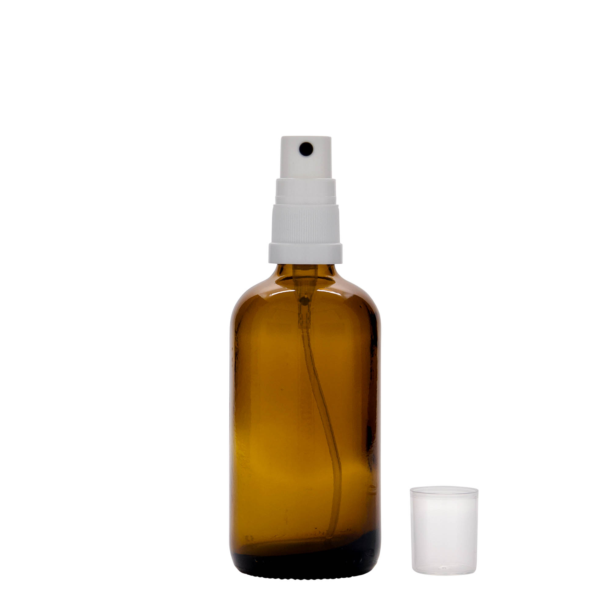 100 ml sprayflaske medicin, glas, brun, åbning: DIN 18