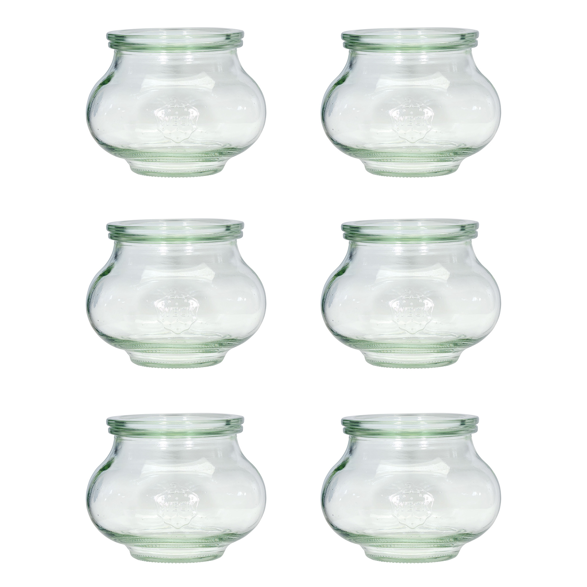 6x 560 ml WECK-smykkeglas med glaslåg RR 80