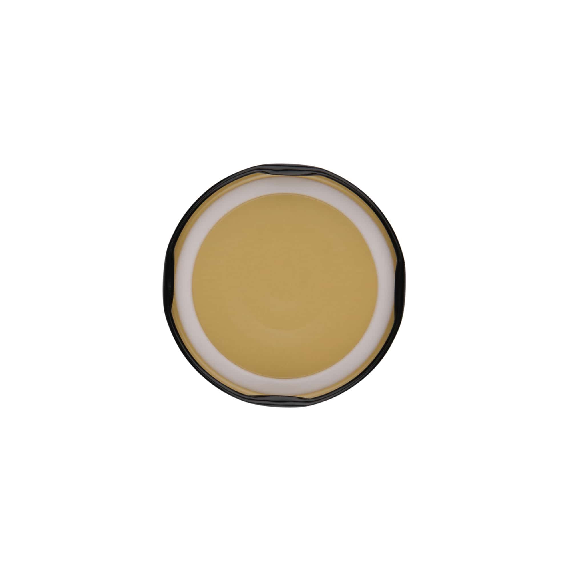 Twist-Off-låg, hvidblik, sort, til åbning: TO 63