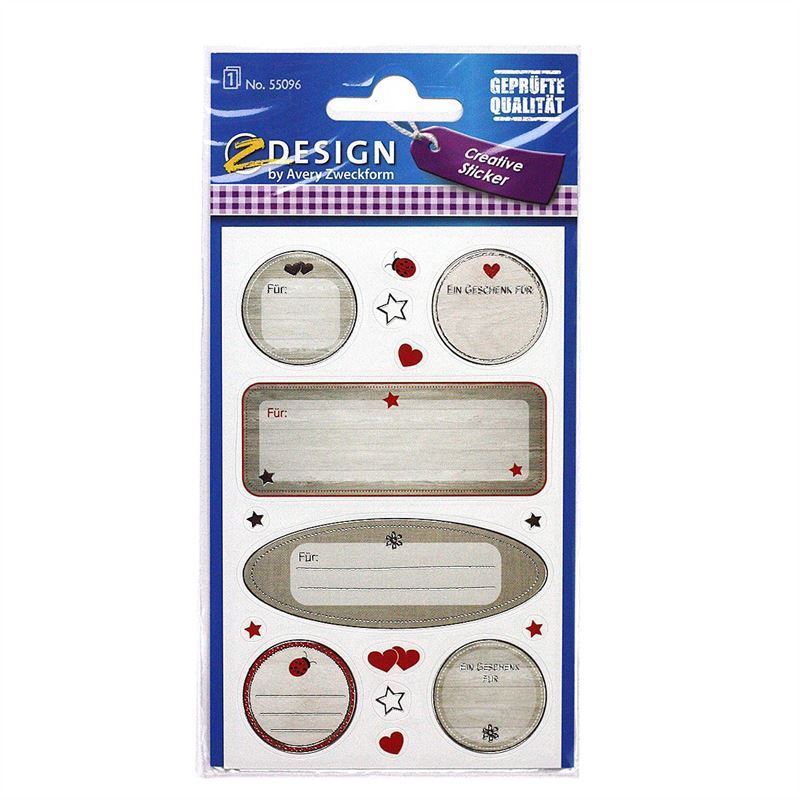 Zweckform etiketter 'Til:', papir, flerfarvet