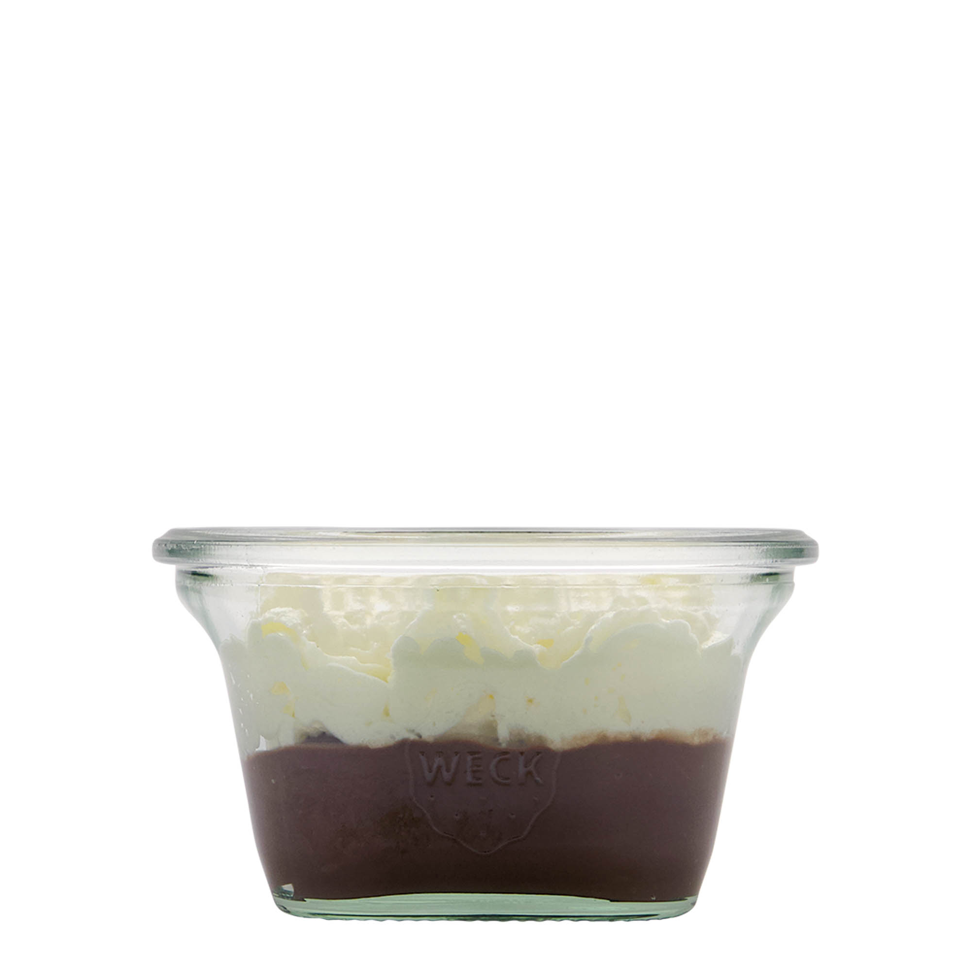 290 ml WECK-Quadroglas, firkantet, åbning: rund kant 290 ml WECK-Quadroglas, firkantet, åbning: rund kant