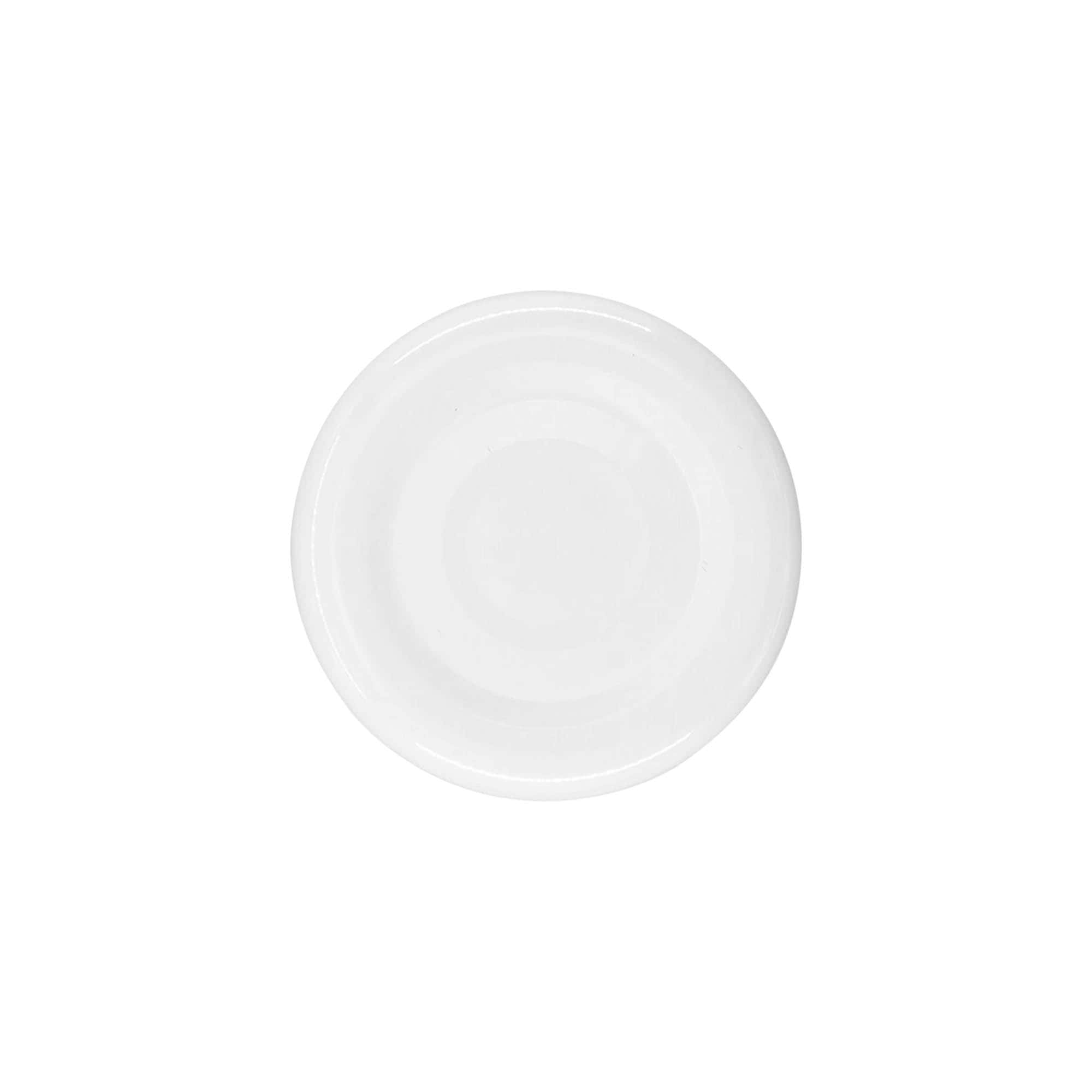 Twist-off-låg, hvidblik, hvid, til åbning: TO 38
