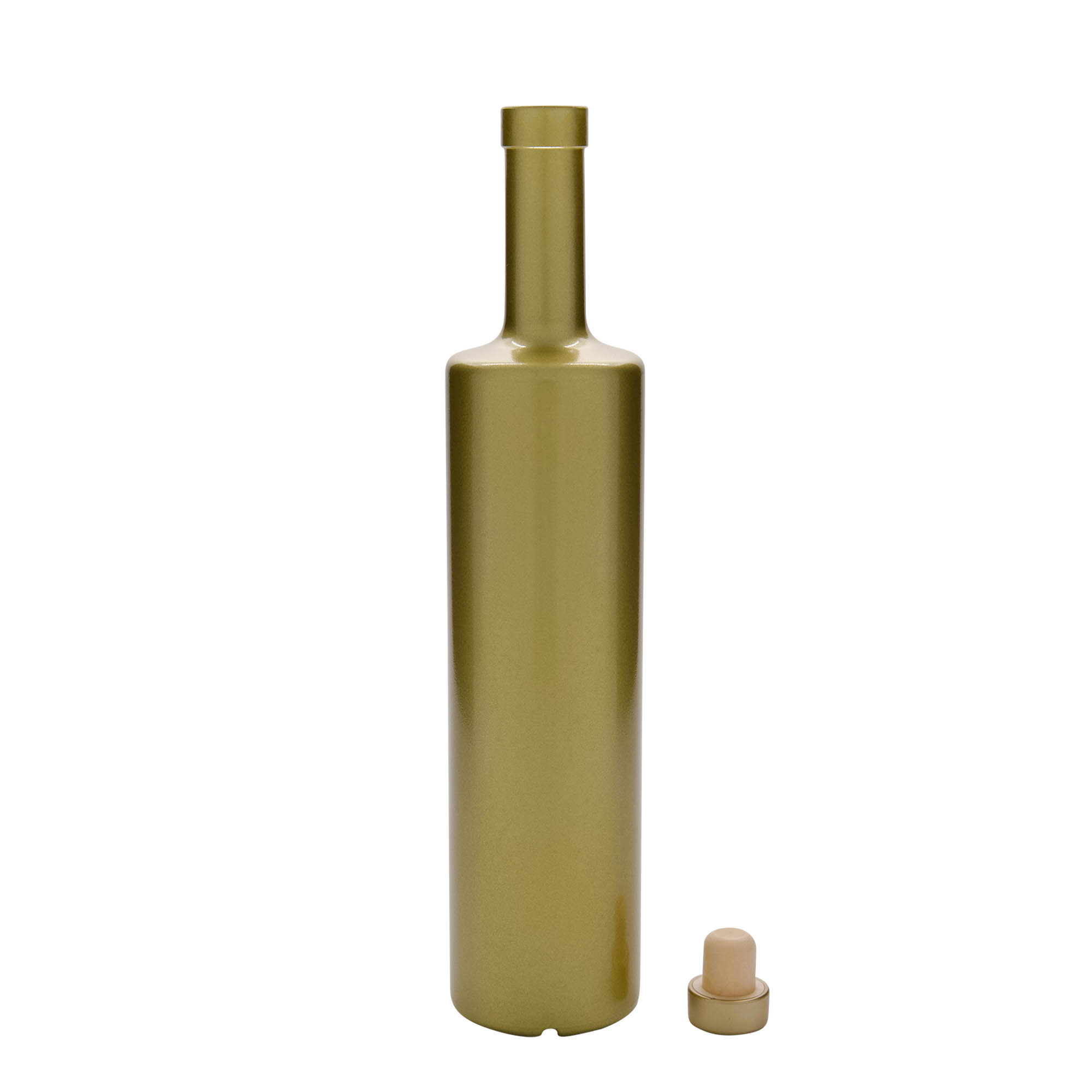 700 ml glasflaske 'Centurio', guld, munding: kork