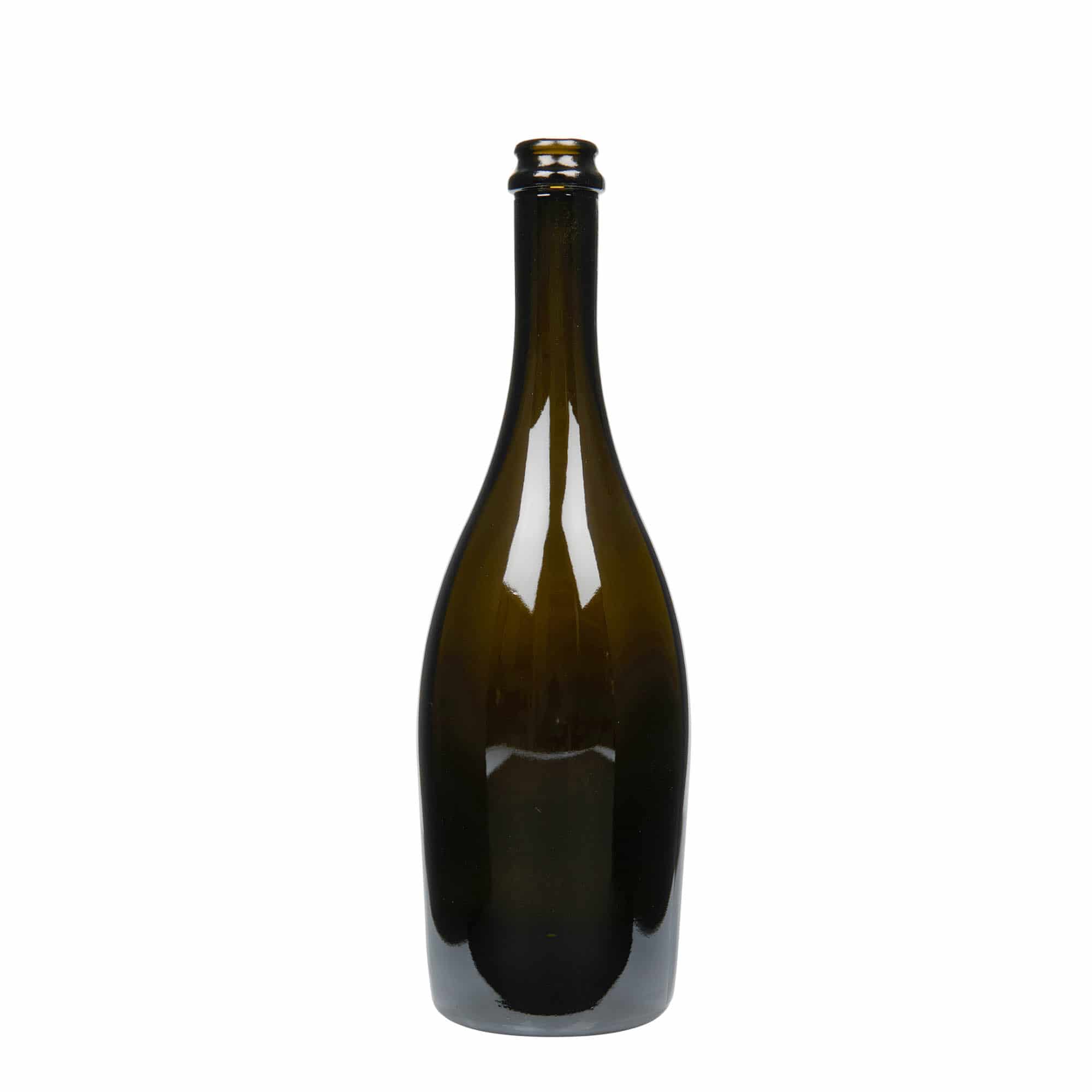 750 ml champagneflaske 'Carmen', glas, antikgrøn, åbning: Kronekapsel 750 ml champagneflaske 'Carmen', glas, antikgrøn, åbning: Kronekapsel