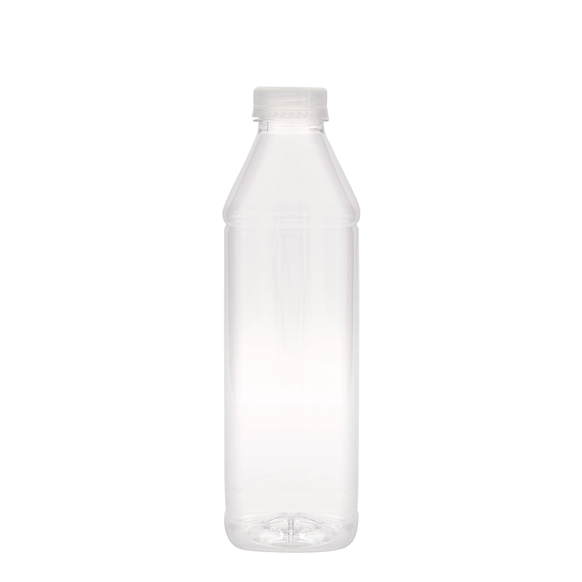 1.000 ml PET-flaske 'Milk and Juice Carré', kvadratisk, plast, åbning: 38 mm