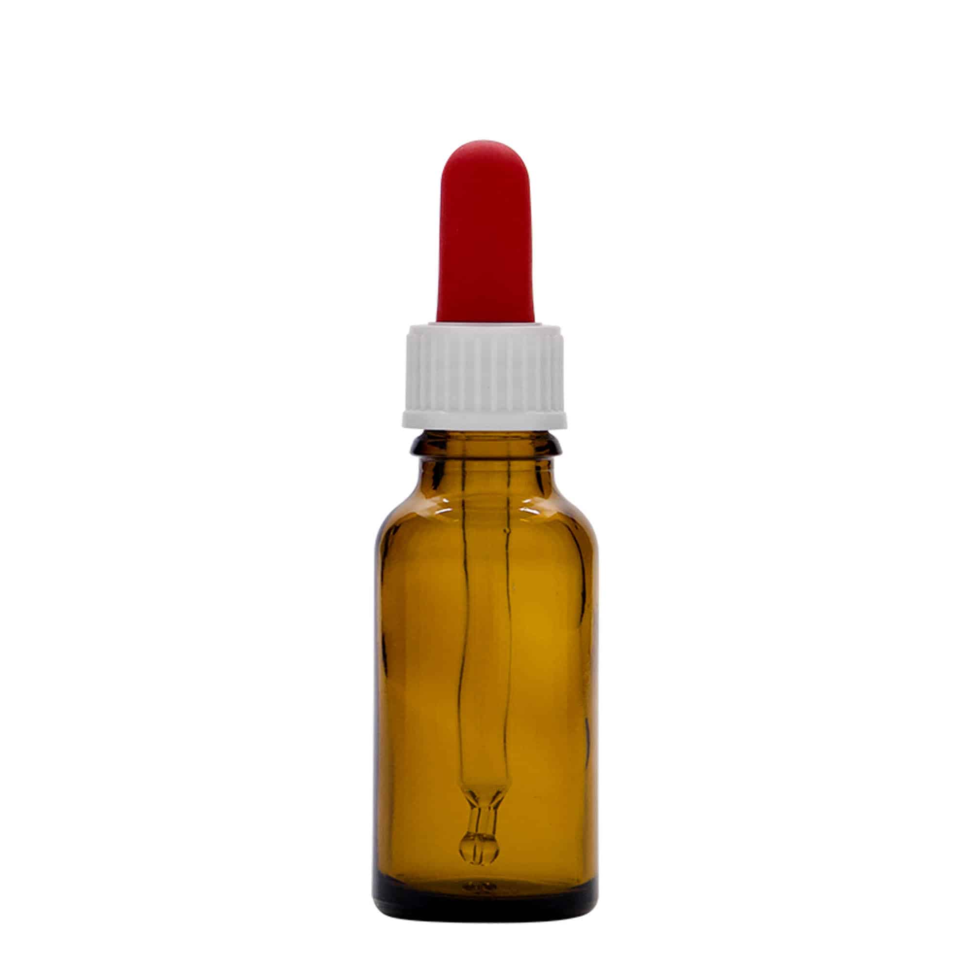 20 ml pipetteflaske, medicin, glas, brun, åbning: DIN 18