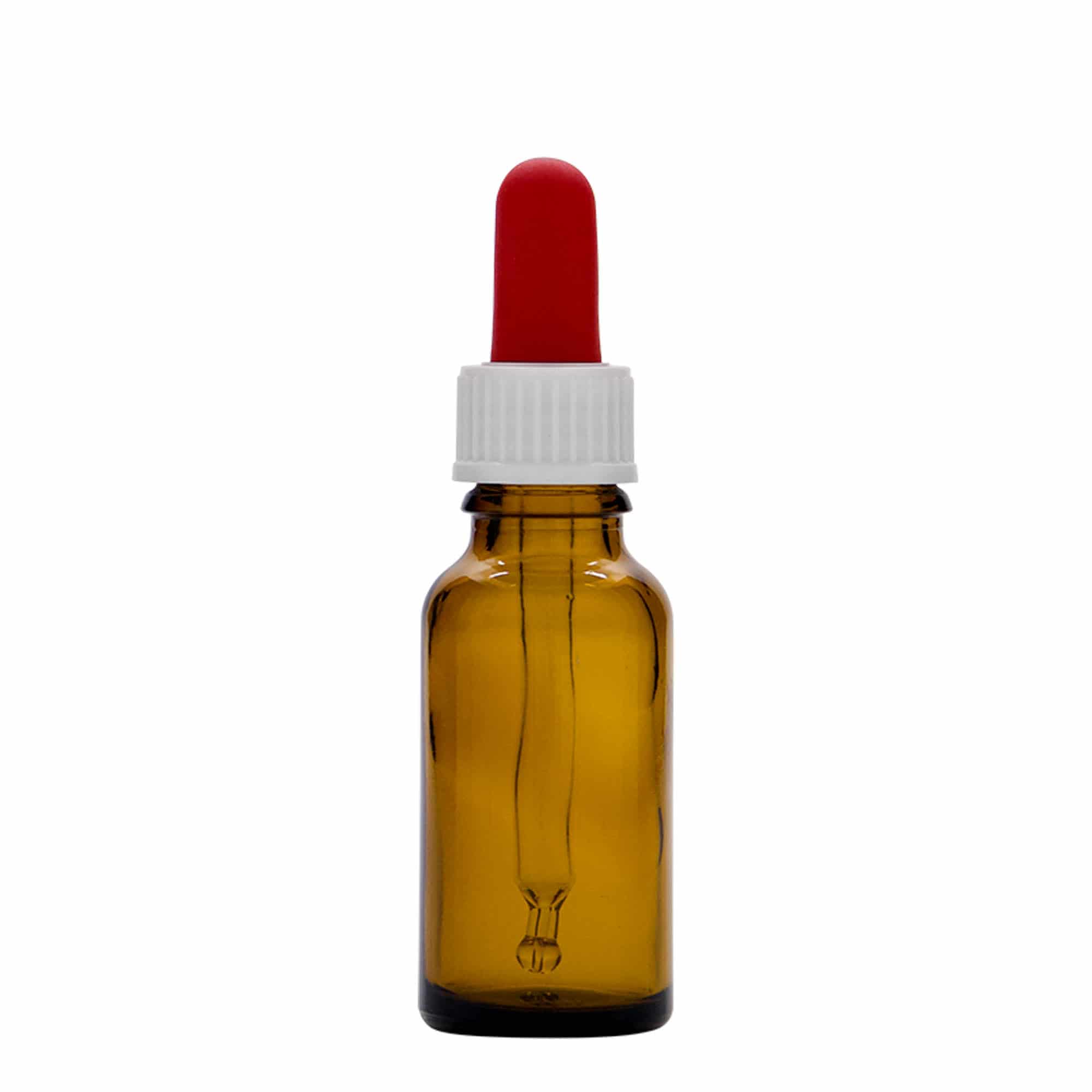 20 ml pipetteflaske medicin, glas, brun, åbning: DIN 18