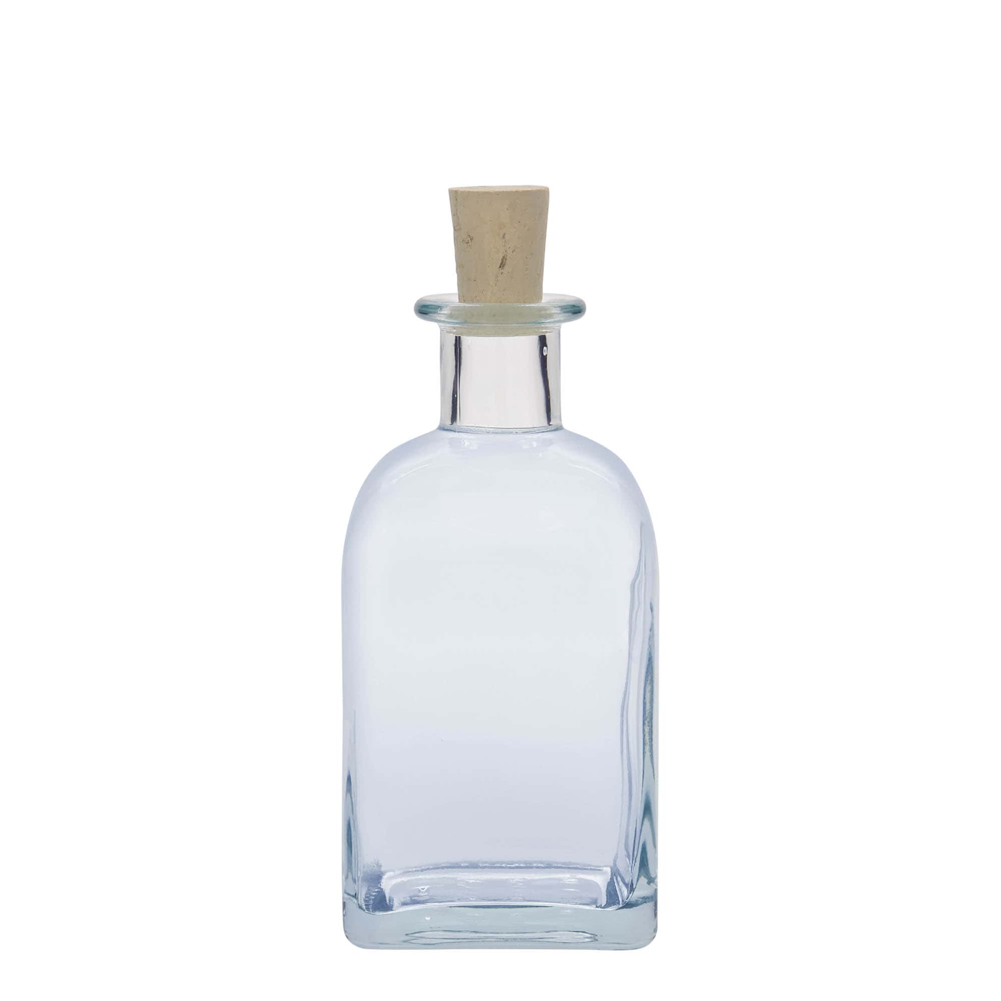 350 ml glasflaske apoteker 'Carré', kvadratisk, åbning: Kork