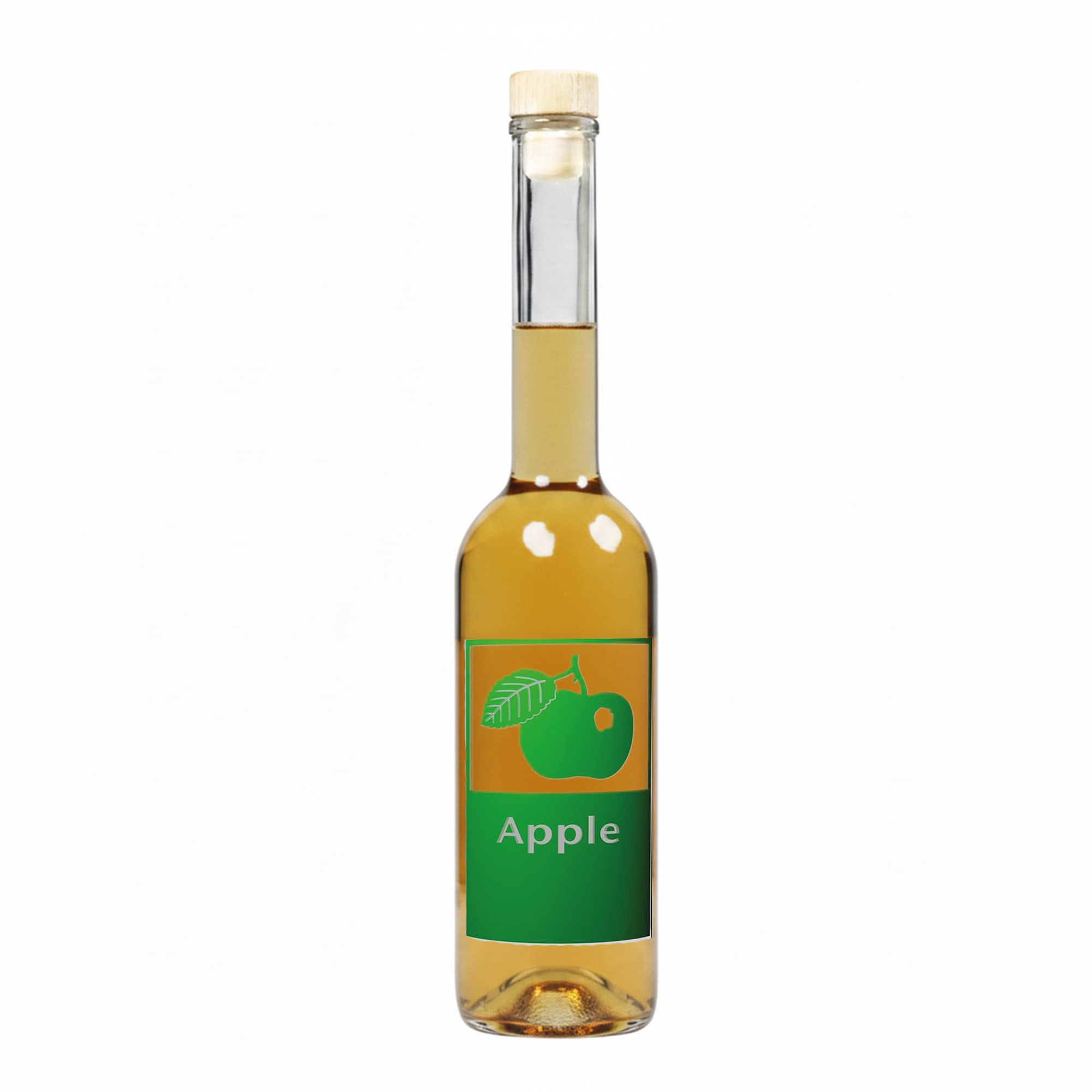 500 ml glasflaske »Opera«, motiv: Æble, åbning: Kork