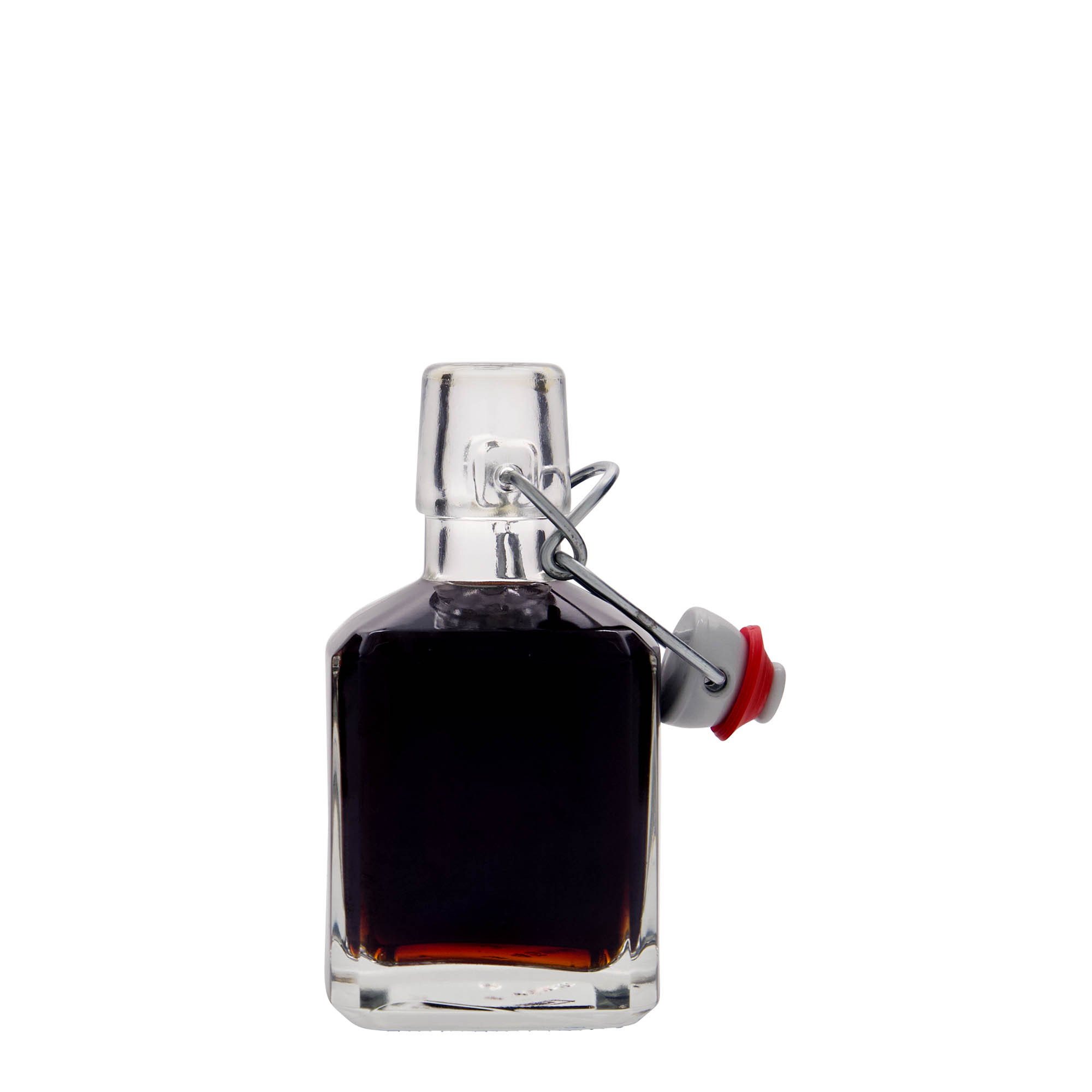 200 ml glasflaske 'Kubica', firkantet, åbning: patentprop 200 ml glasflaske 'Kubica', firkantet, åbning: patentprop