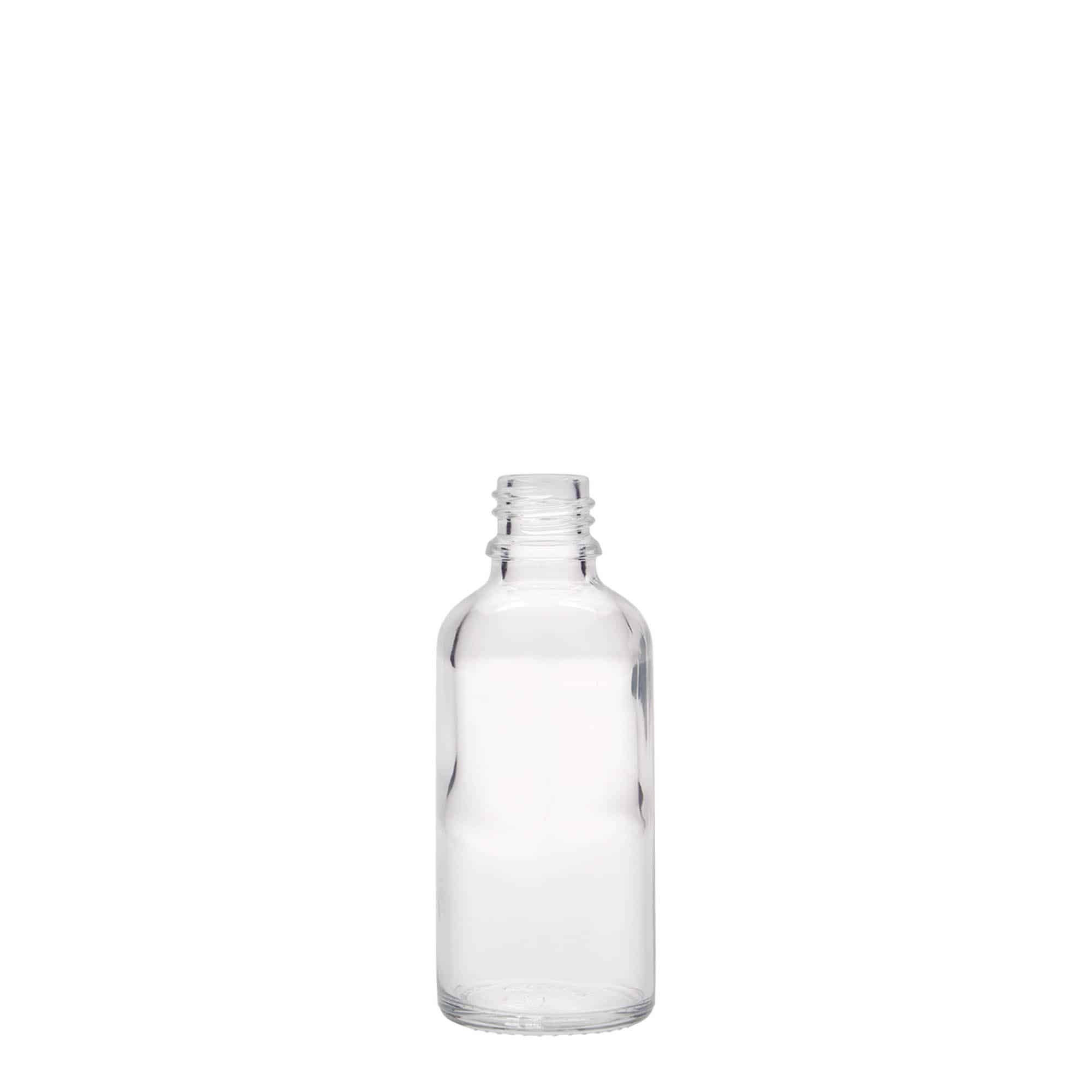 50 ml medicinflaske, glas, åbning: DIN 18