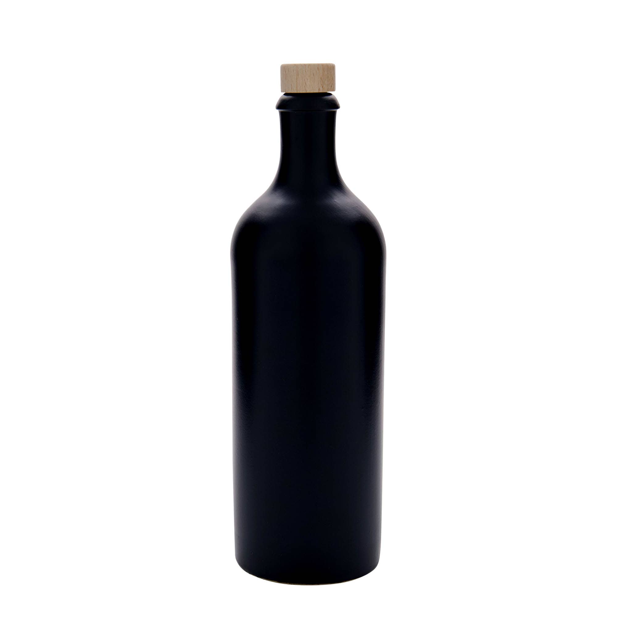 750 ml tonkrukke, stentøj, sort, åbning: kork
