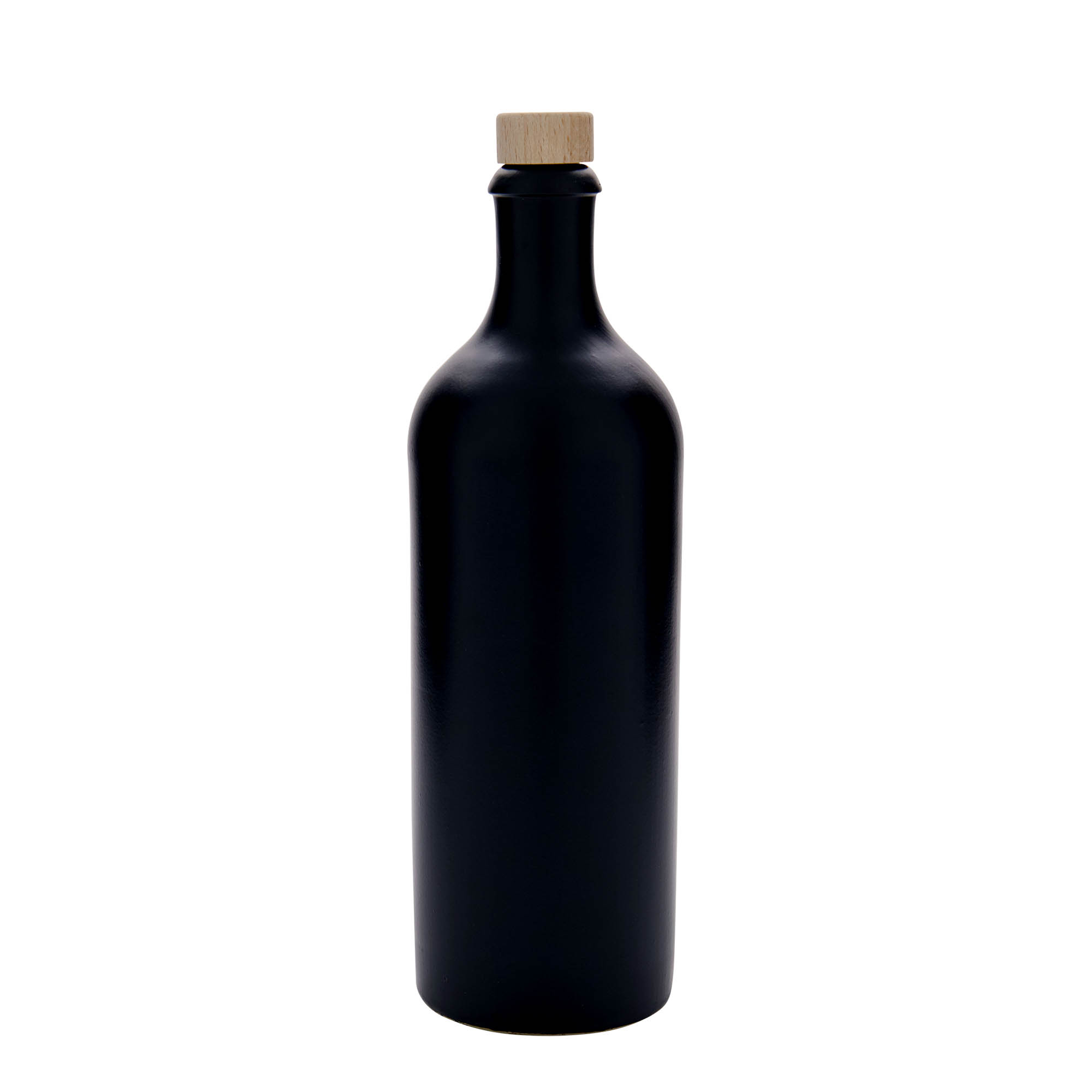 750 ml tonkrukke, stentøj, sort, åbning: kork 750 ml tonkrukke, stentøj, sort, åbning: kork