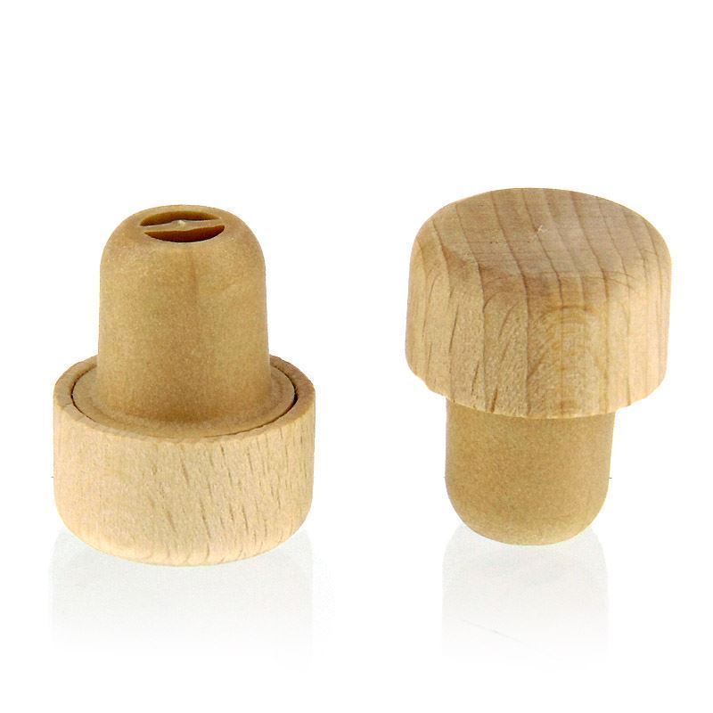 Håndtagprop med doseringsåbning 19 mm, træ/plast, beige, til munding: prop Håndtagprop med doseringsåbning 19 mm, træ/plast, beige, til munding: prop