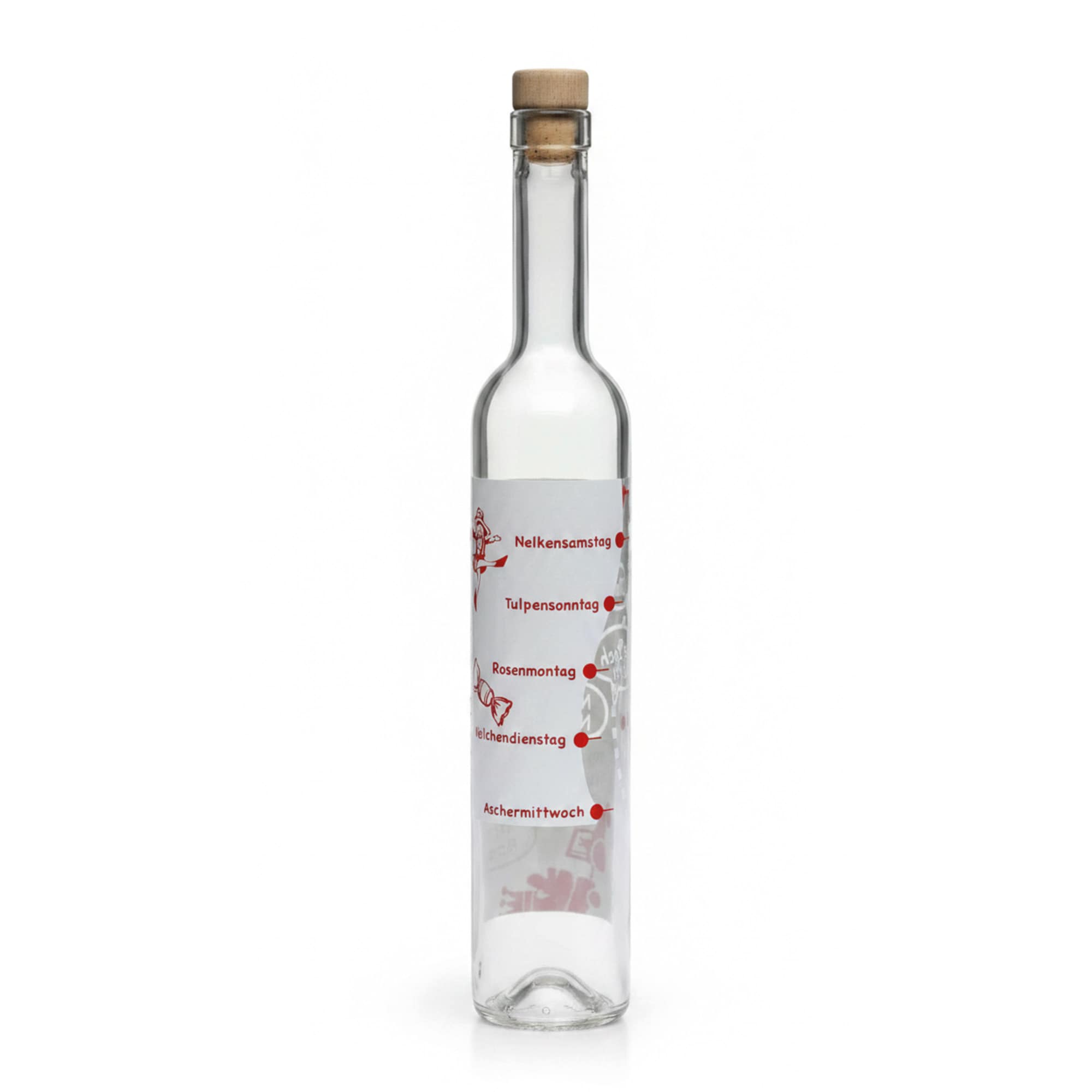 500 ml glasflaske Maximo trykt 'Karneval', åbning: kork