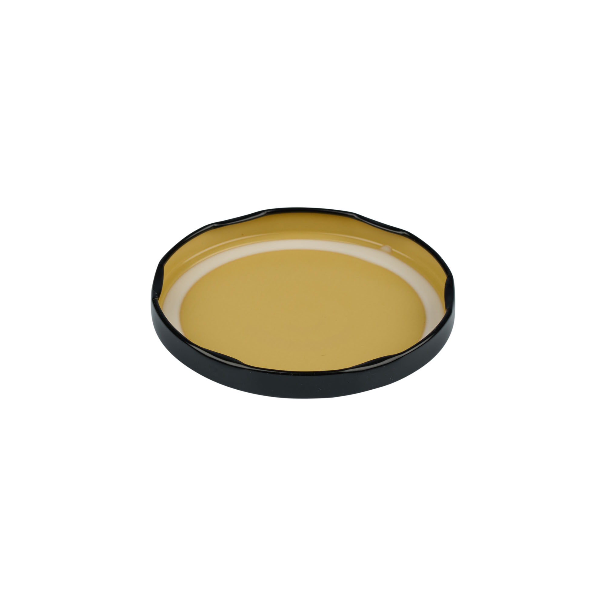 Twist-off låg, hvidblik, sort, til åbning: TO 82