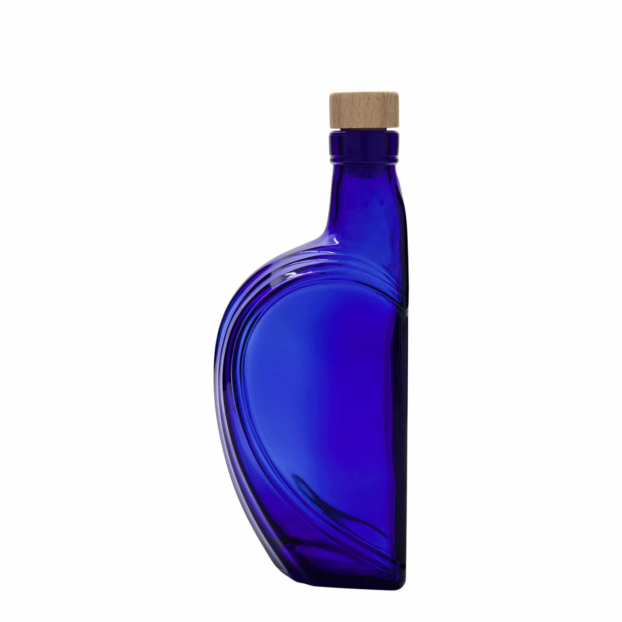 375 ml glasflaske 'Sweethearts', firkantet, kongeblå, åbning: Kork