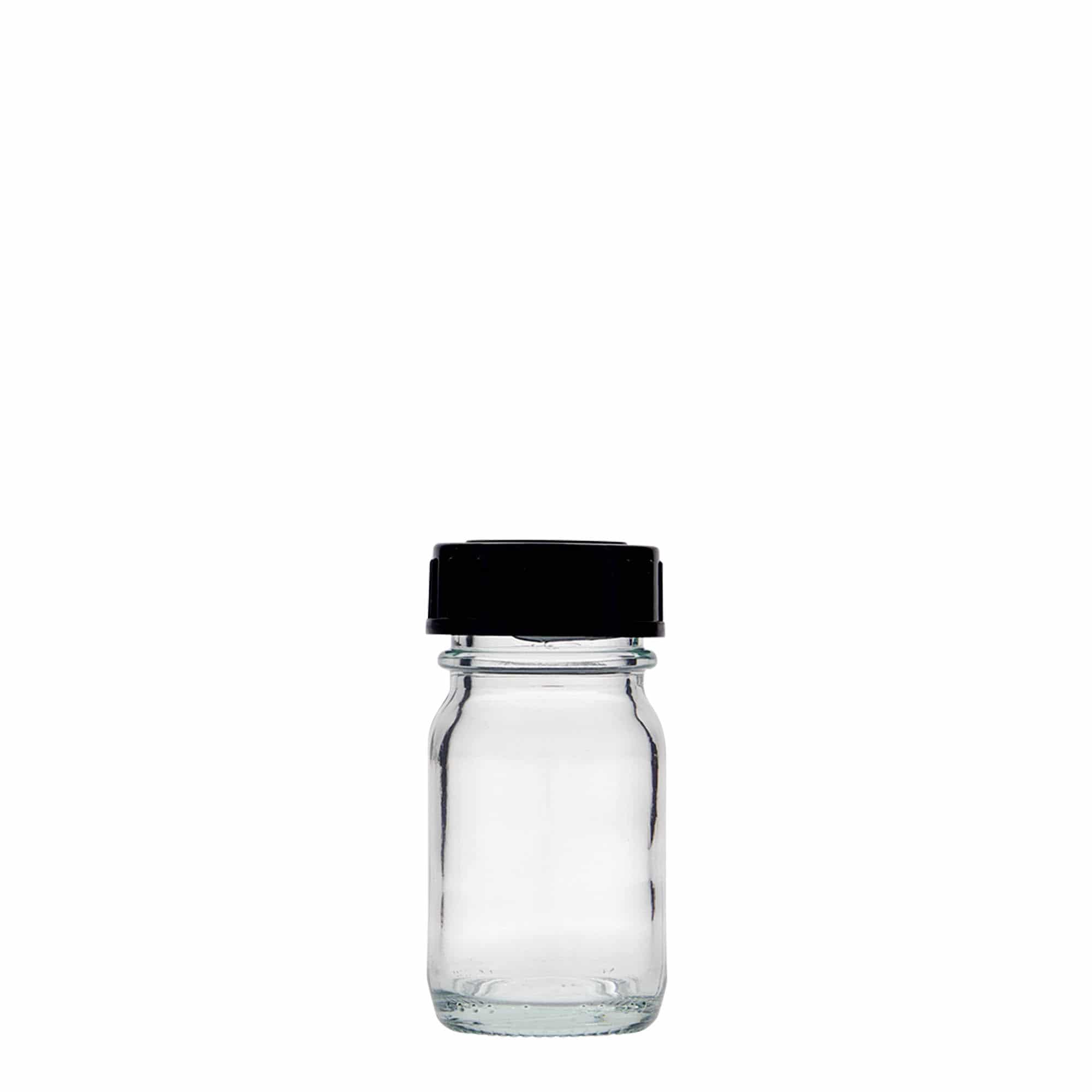 30 ml bredhalset glas, åbning: DIN 32