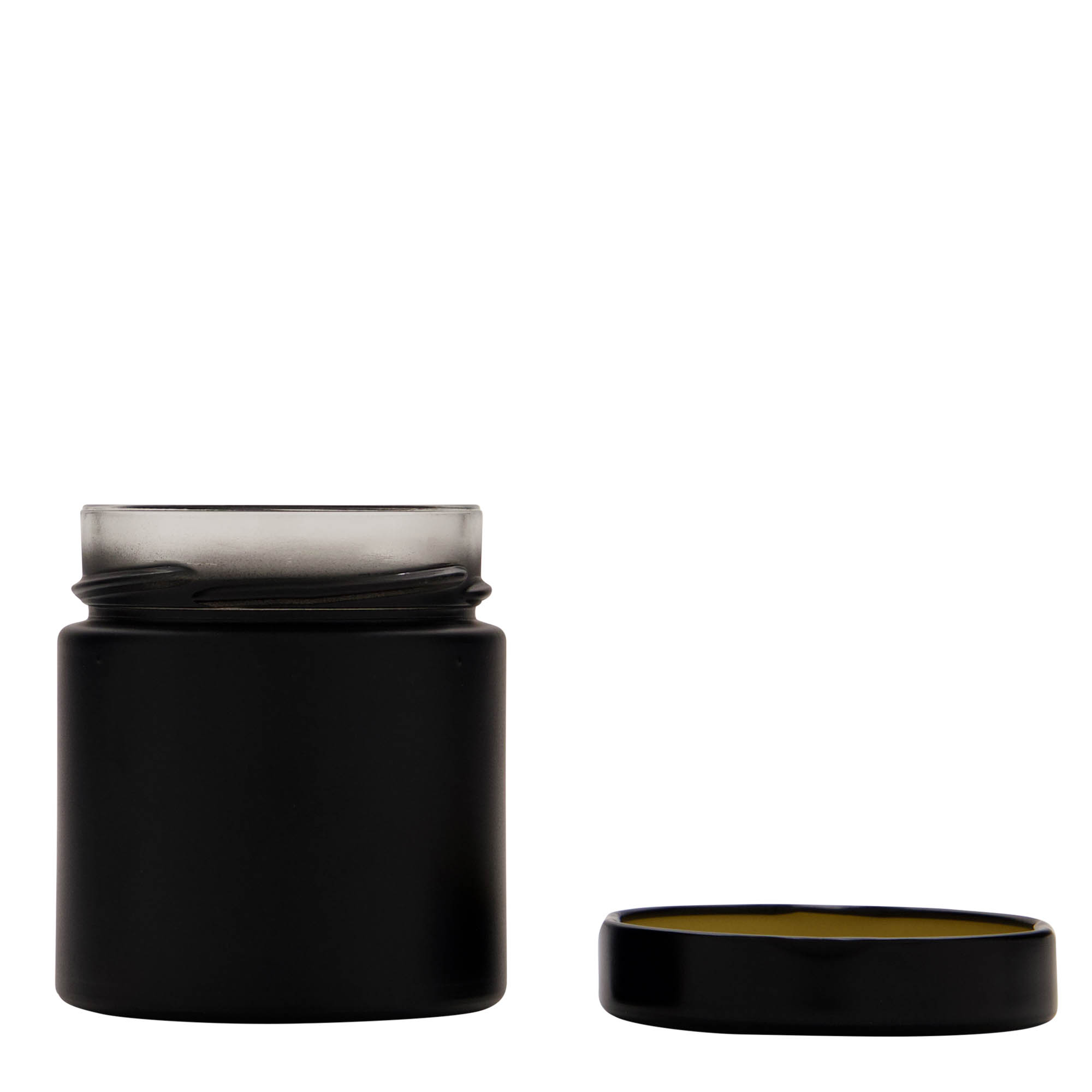 220 ml rundt glas 'Aurora', sort, åbning: Deep-Twist-Off (DTO 66) 220 ml rundt glas 'Aurora', sort, åbning: Deep-Twist-Off (DTO 66)