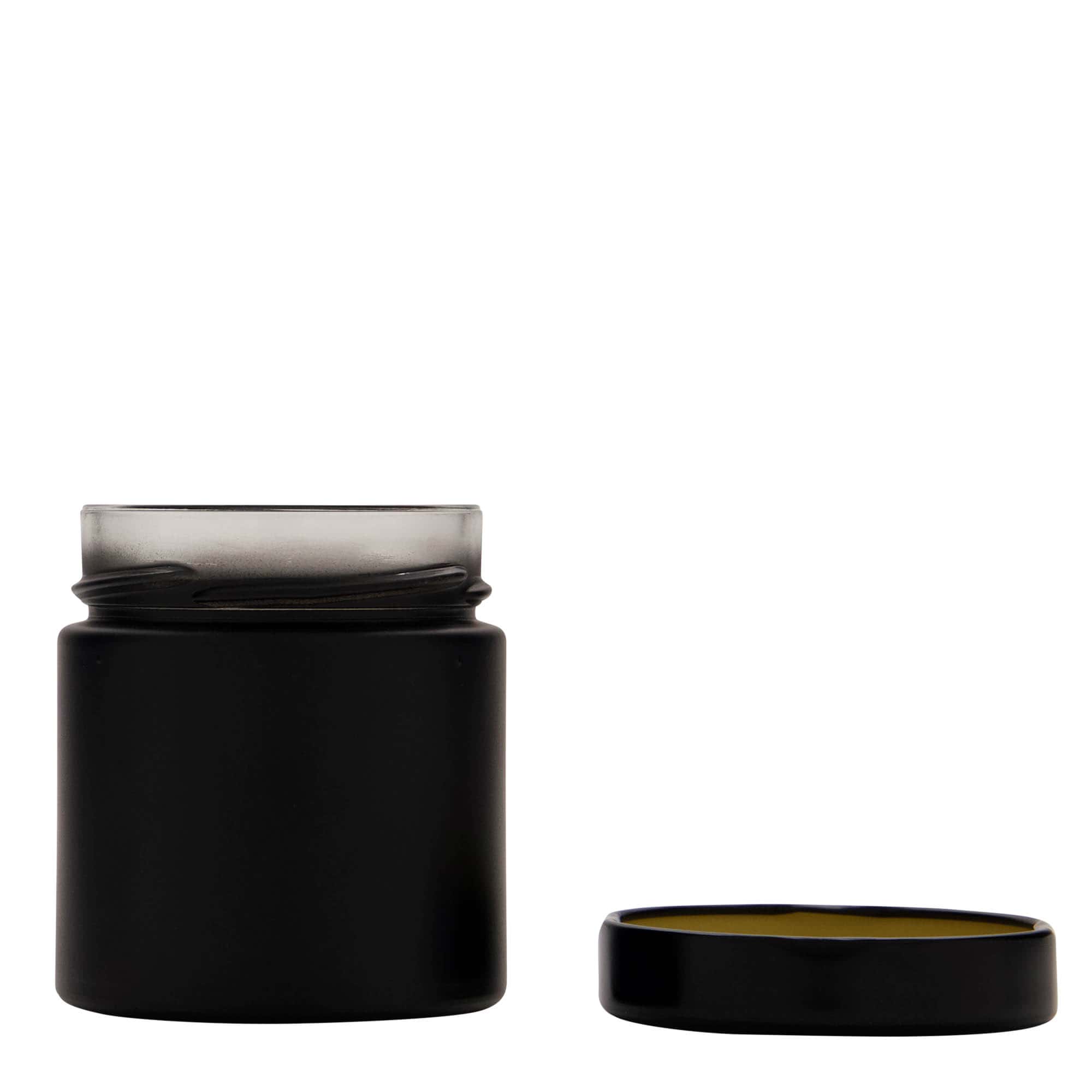 220 ml rundt glas 'Aurora', sort, åbning: Deep-Twist-Off (DTO 66)