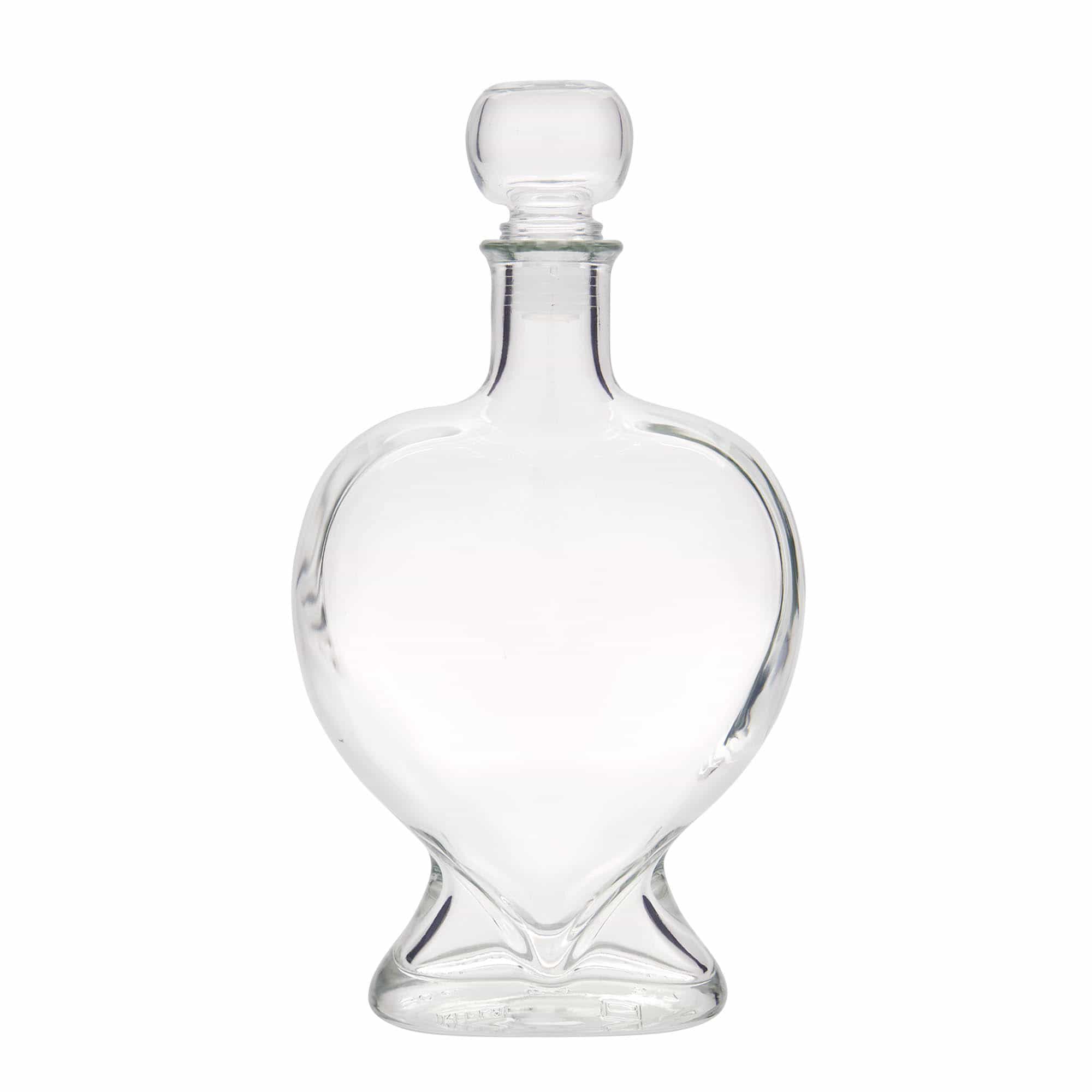 500 ml glasflaske 'Hjerte', åbning: Kork