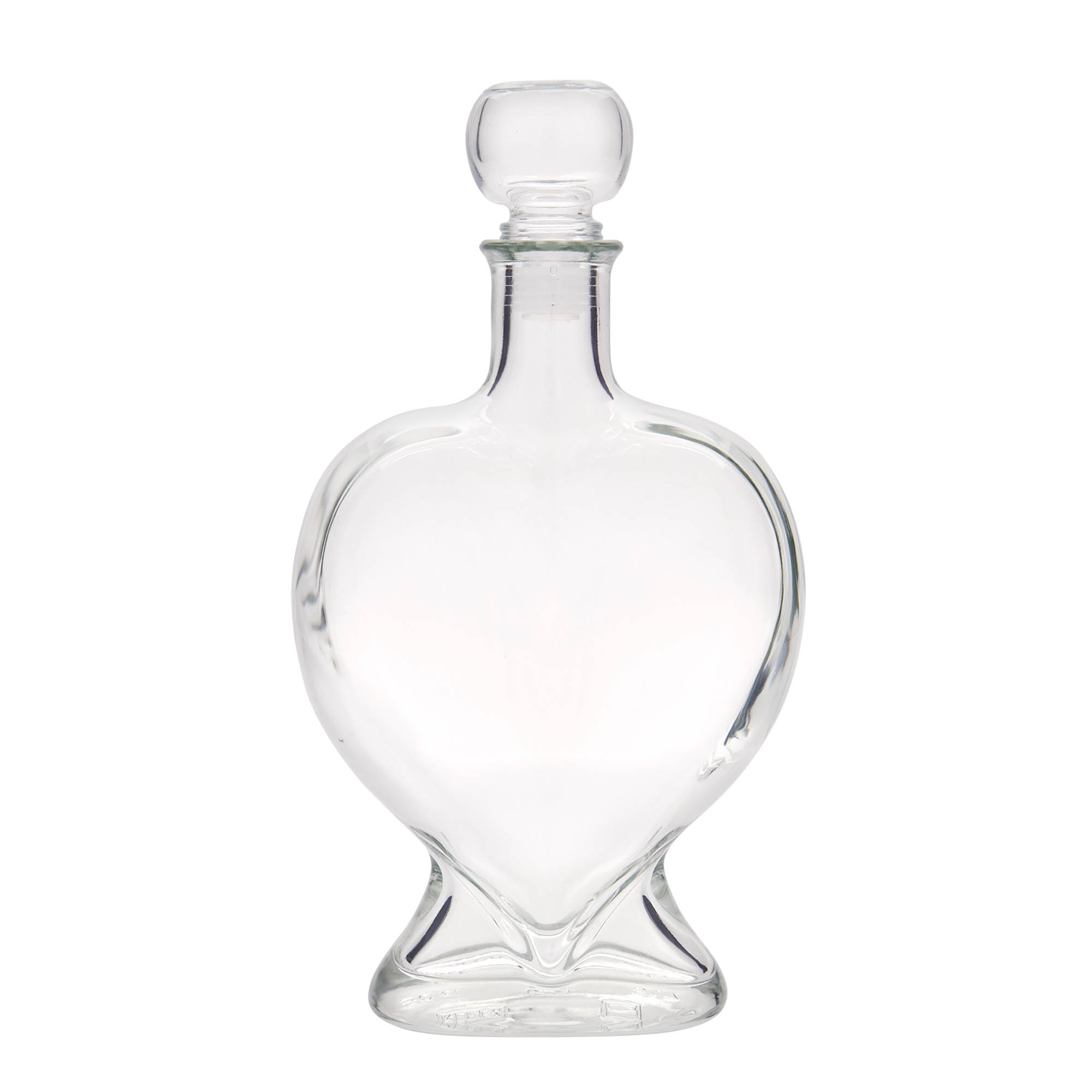 500 ml glasflaske 'Hjerte', åbning: prop