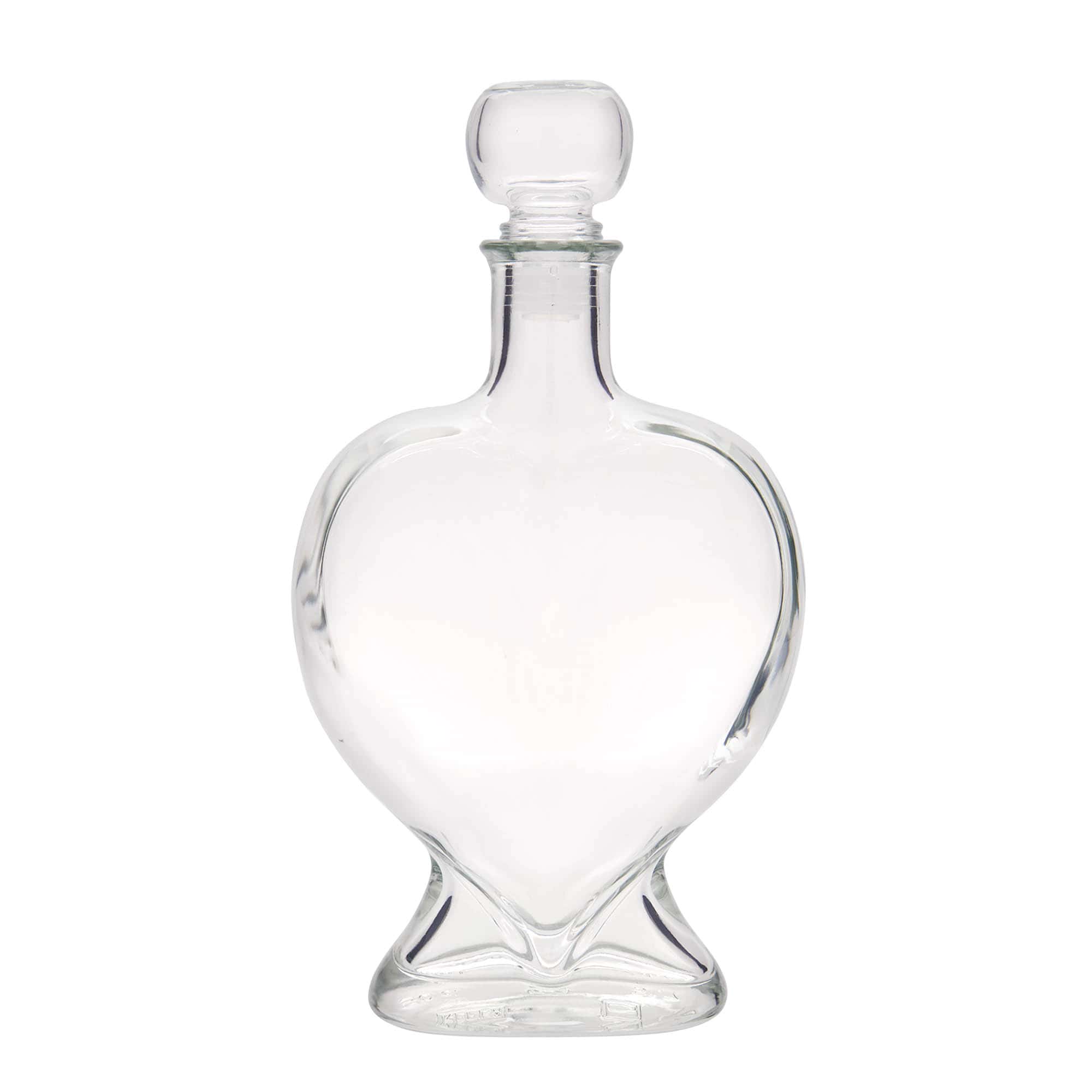 500 ml glasflaske 'Hjerte', åbning: prop