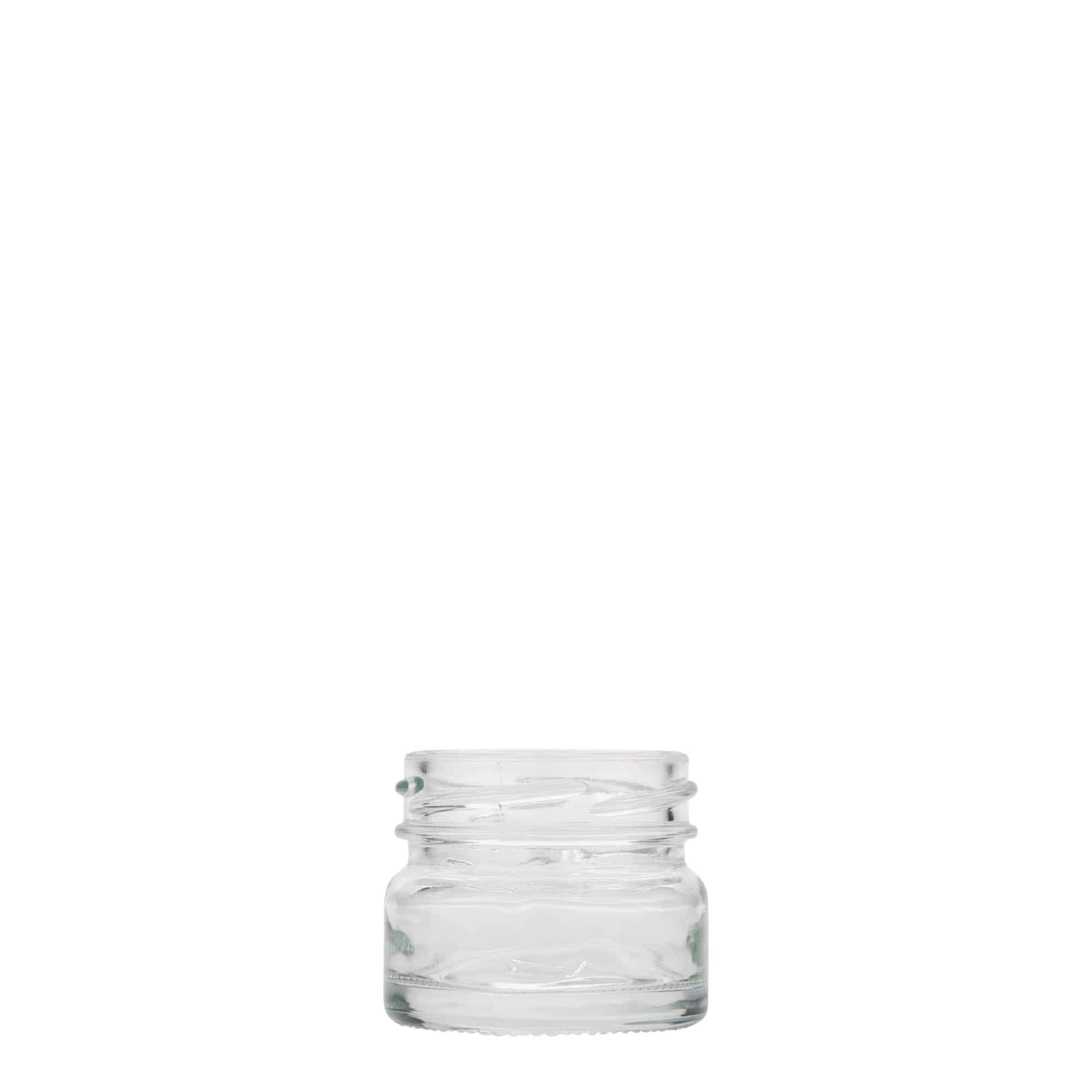 30 ml fladt rundt glas, åbning: Twist-off (TO 43) 30 ml fladt rundt glas, åbning: Twist-off (TO 43)