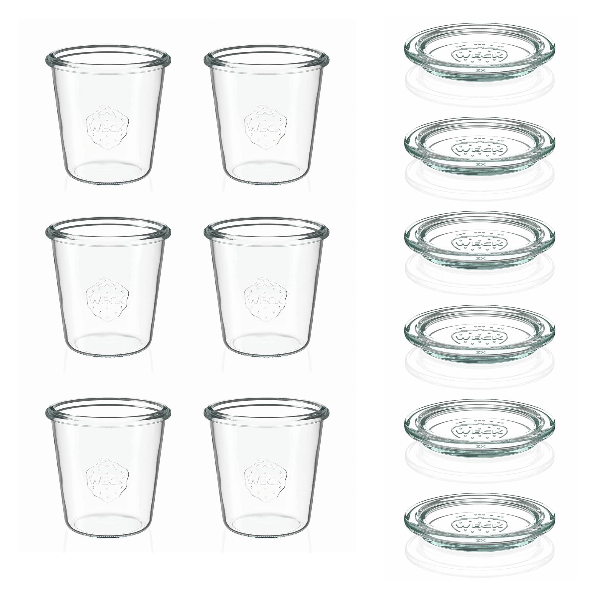 6x 290 ml WECK-sturzgas høj med glaslåg RR 80
