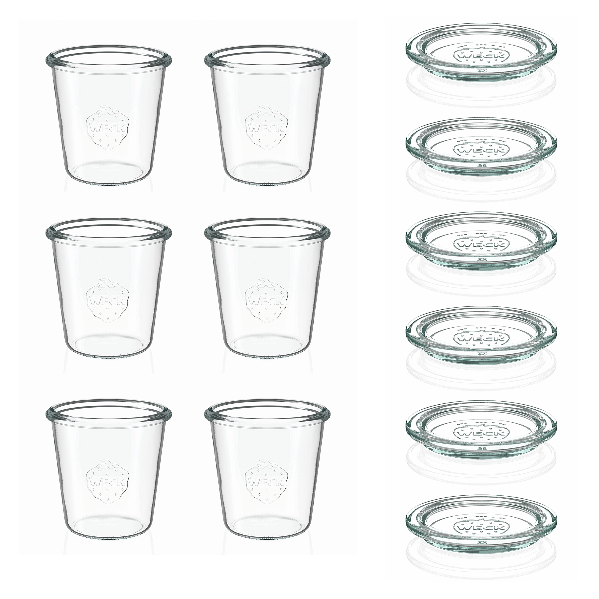 6x 290 ml WECK-sturzgas høj med glaslåg RR 80