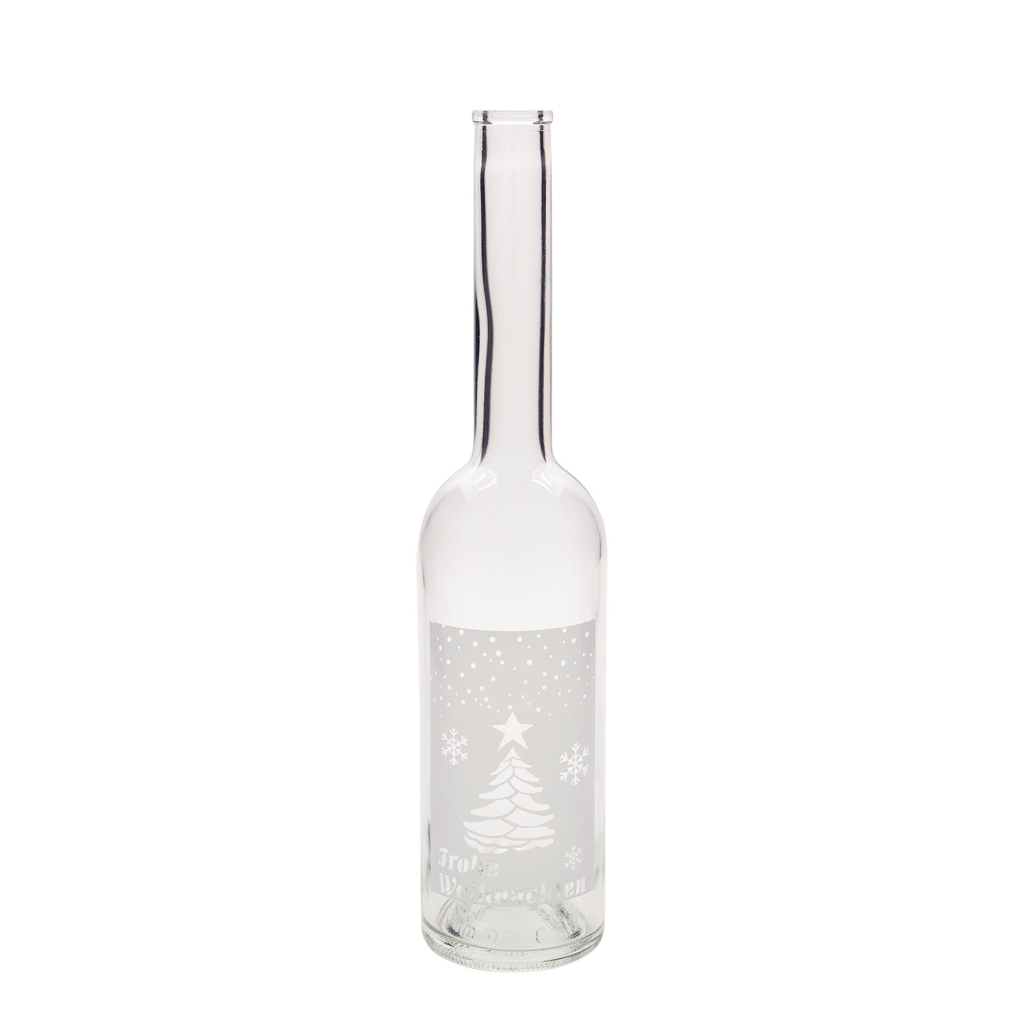 500 ml glasflaske 'Opera', motiv: Hvide jul, åbning: kork 500 ml glasflaske 'Opera', motiv: Hvide jul, åbning: kork