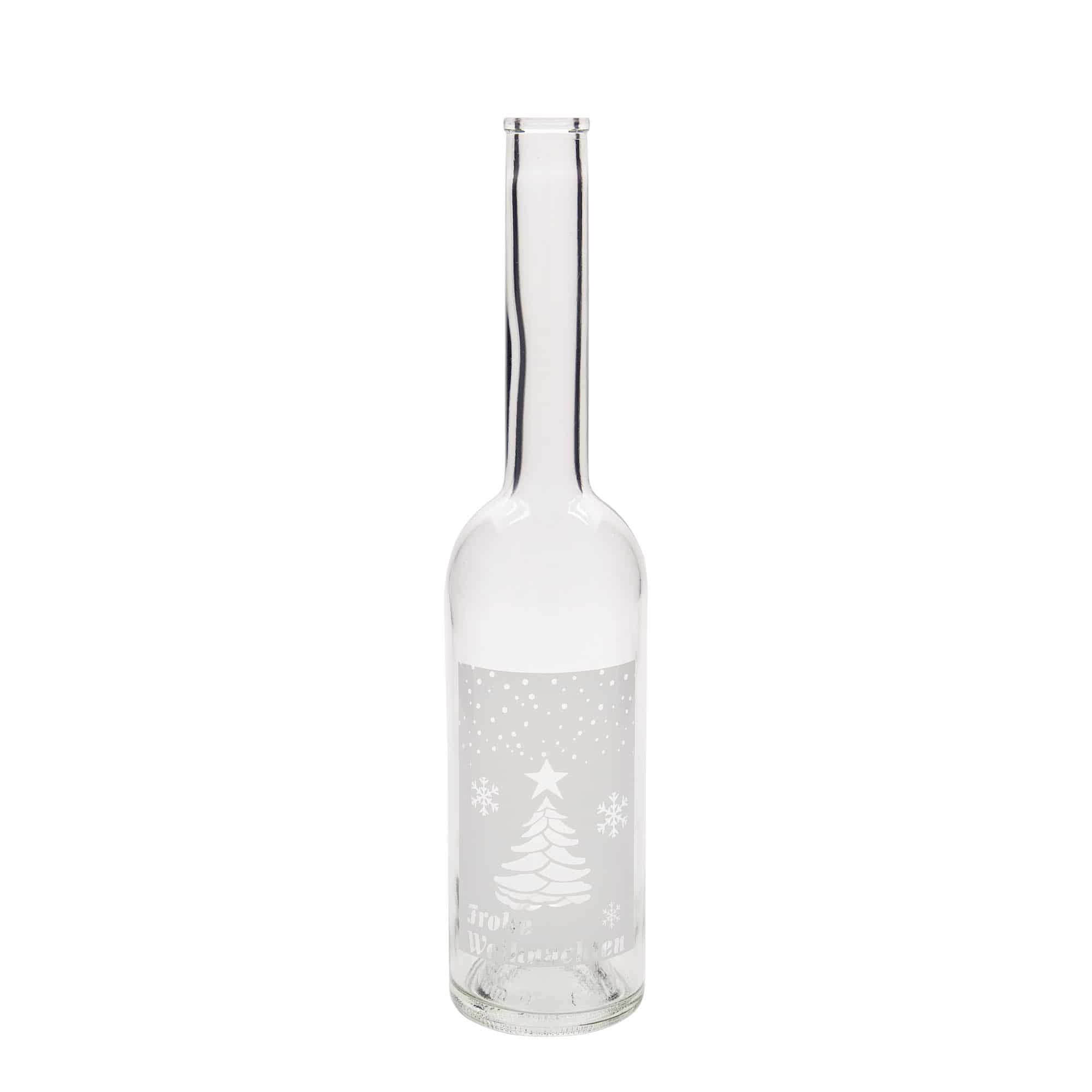 500 ml glasflaske 'Opera', motiv: Hvide jul, åbning: kork