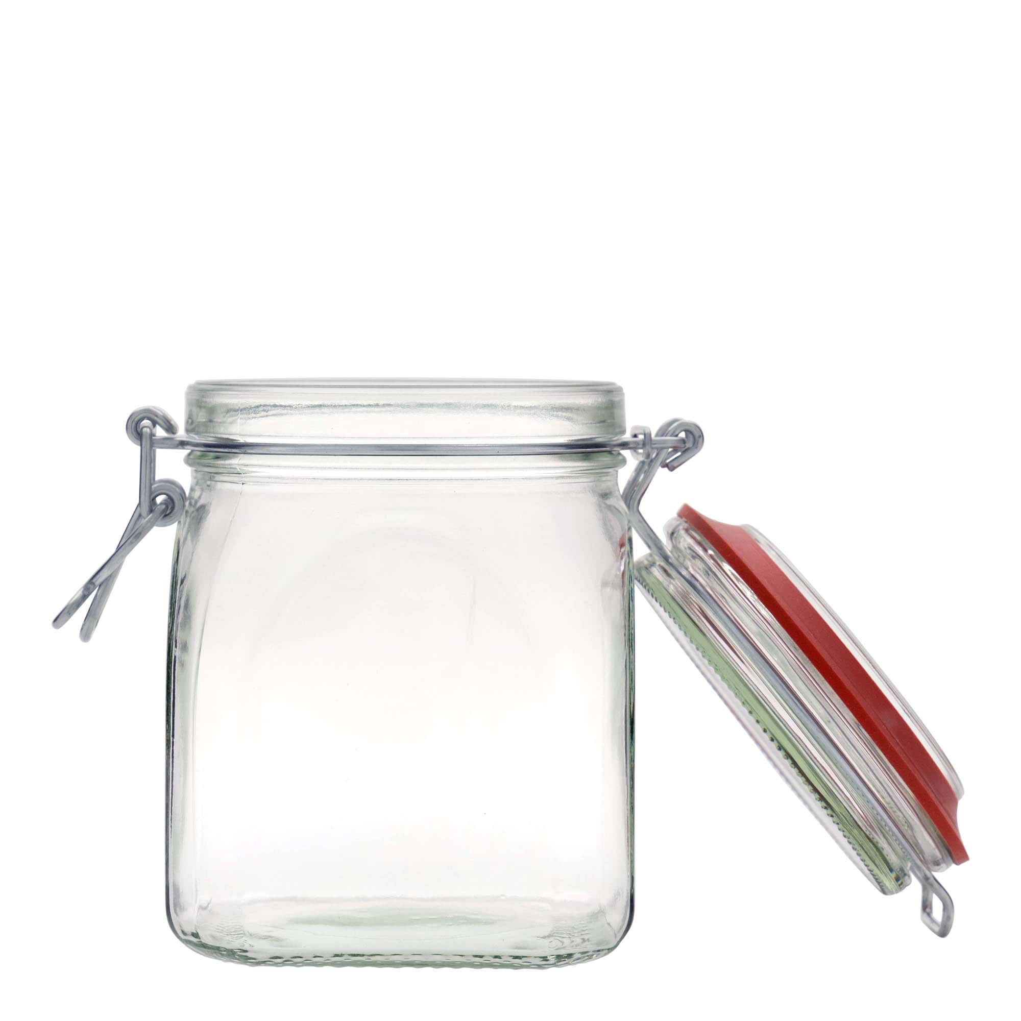 900 ml patentglas, kvadratisk, åbning: Patentlåg