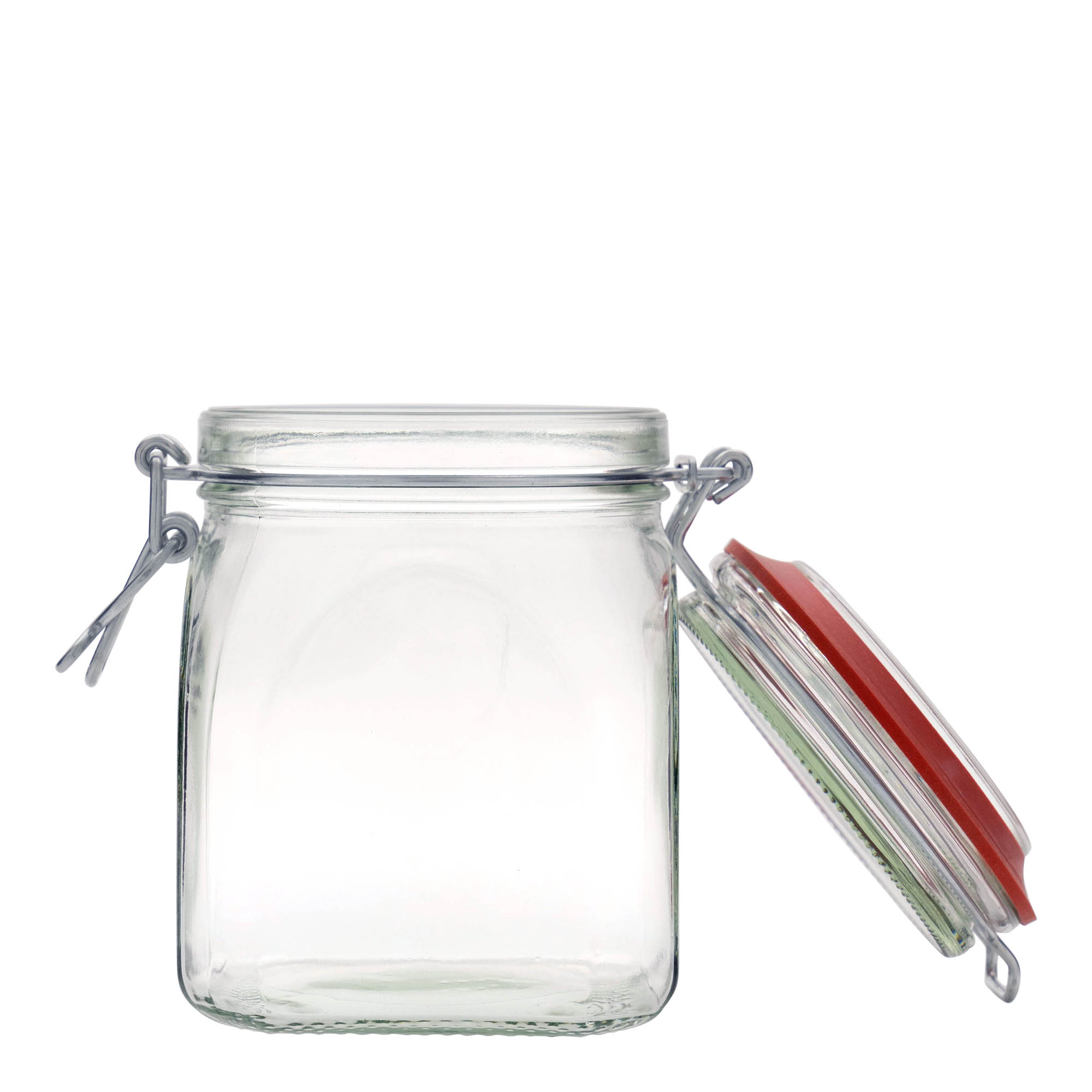 900 ml trådlågsglas, kvadratisk, åbning: trådlågslukning 900 ml trådlågsglas, kvadratisk, åbning: trådlågslukning