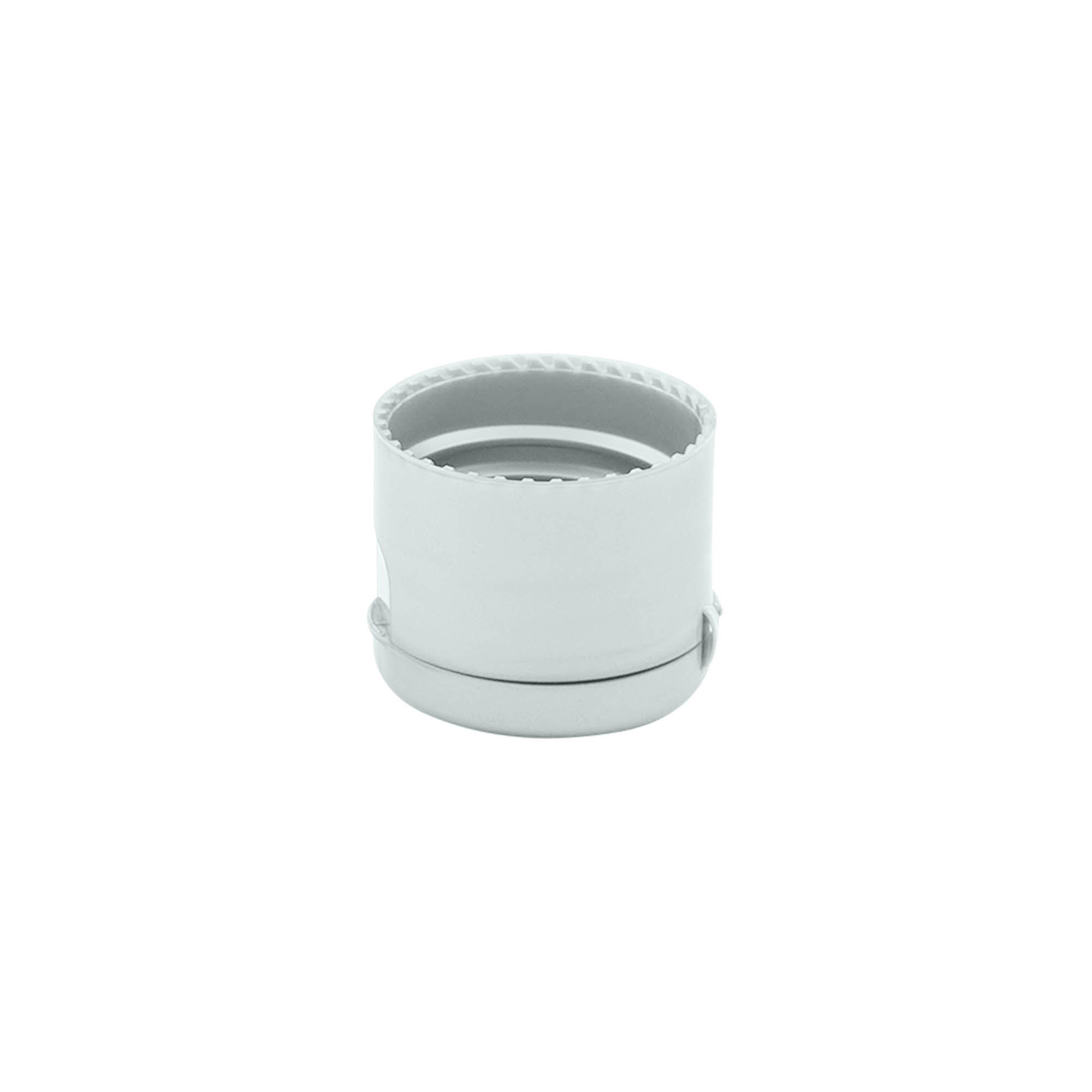 Skruelåg med klapled, PP-plast, sølv, til åbning: 24/410 Skruelåg med klapled, PP-plast, sølv, til åbning: 24/410