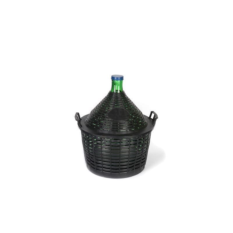 20 l ballonflaske med smal hals, glas, grøn, åbning: påklipsningslåg