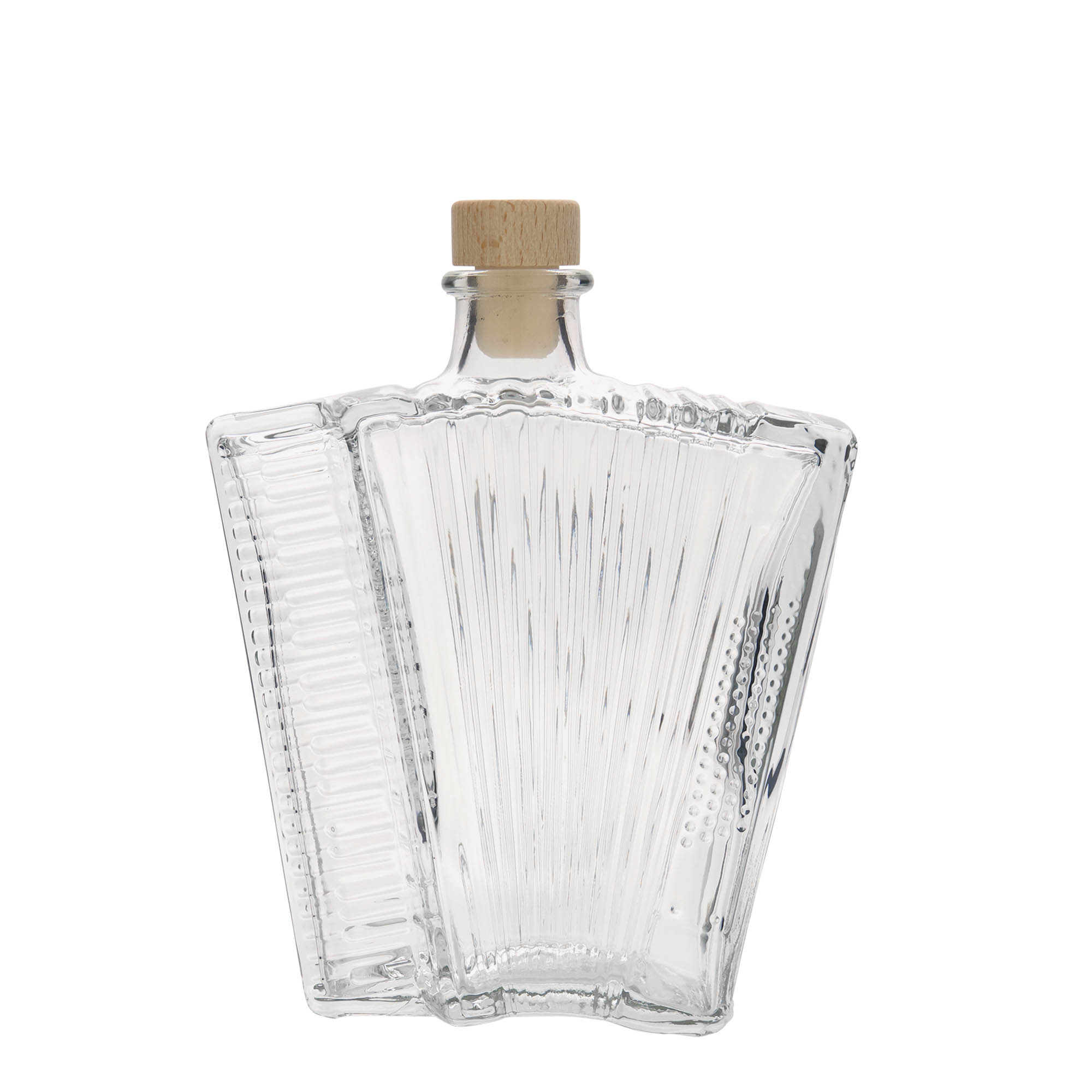 500 ml glasflaske 'Akkordeon', munding: kork 500 ml glasflaske 'Akkordeon', munding: kork