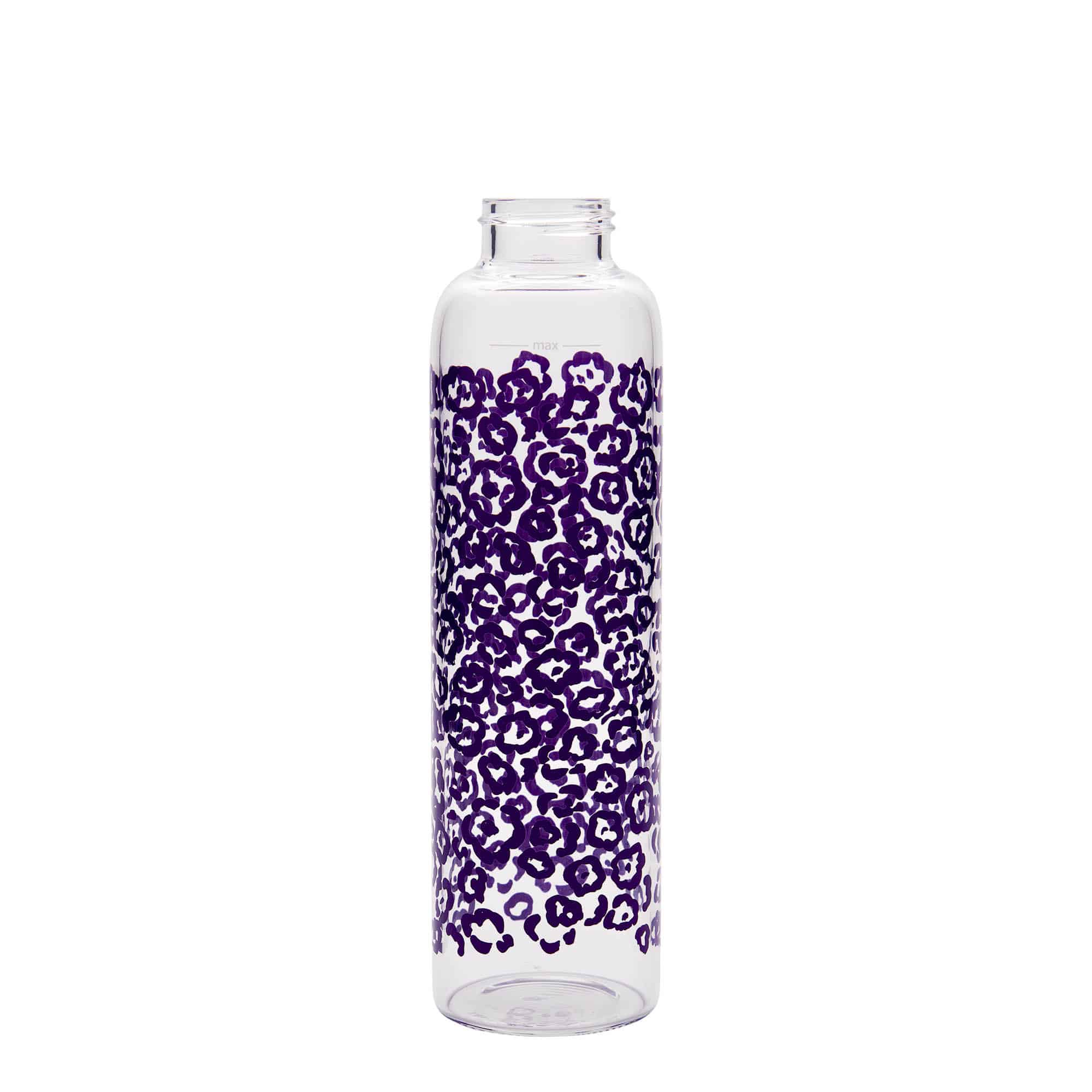 500 ml drikkeflaske 'Perseus', motiv: Lilla blomster, åbning: Skruelåg