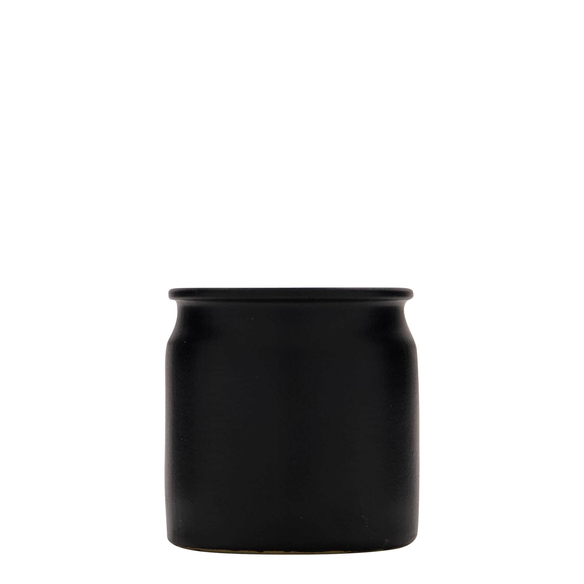 160 ml stentøjskrukke, keramik, sort, åbning: kork