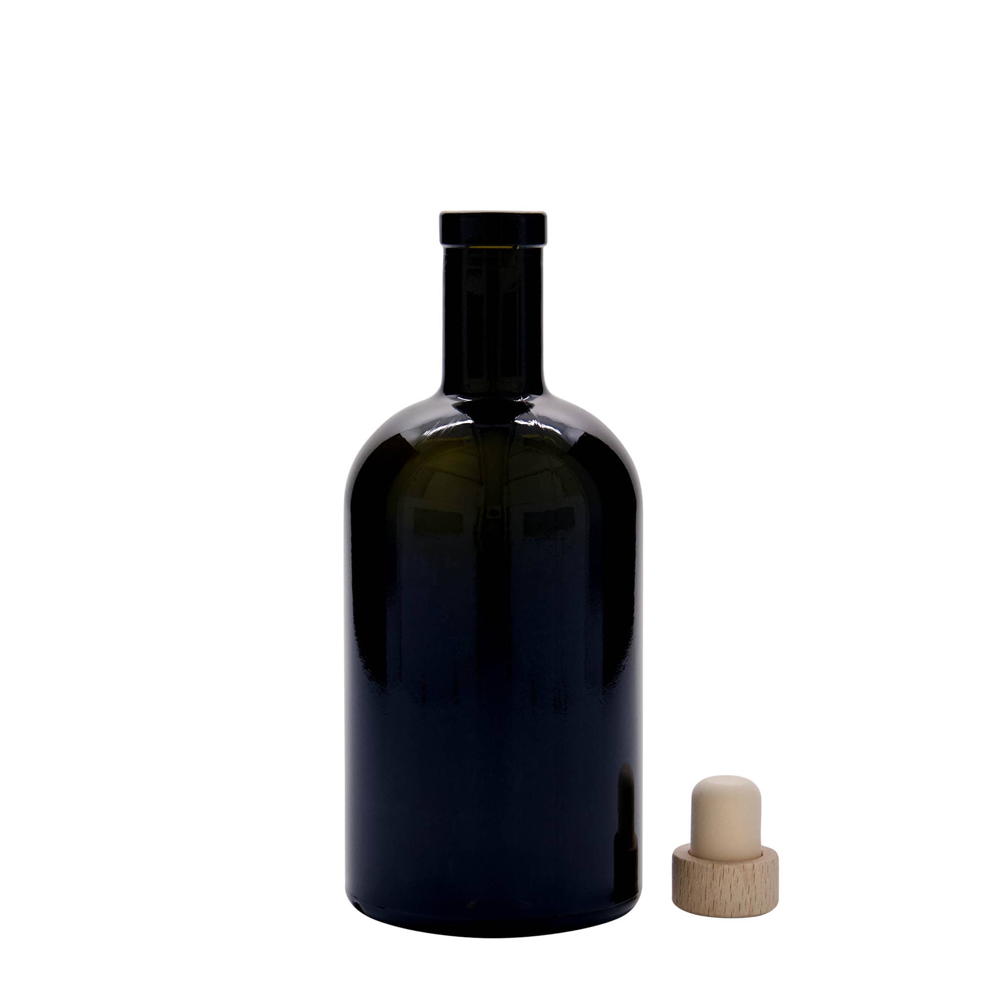 500 ml glasflaske 'Farmacia', antikgrøn, åbning: kork